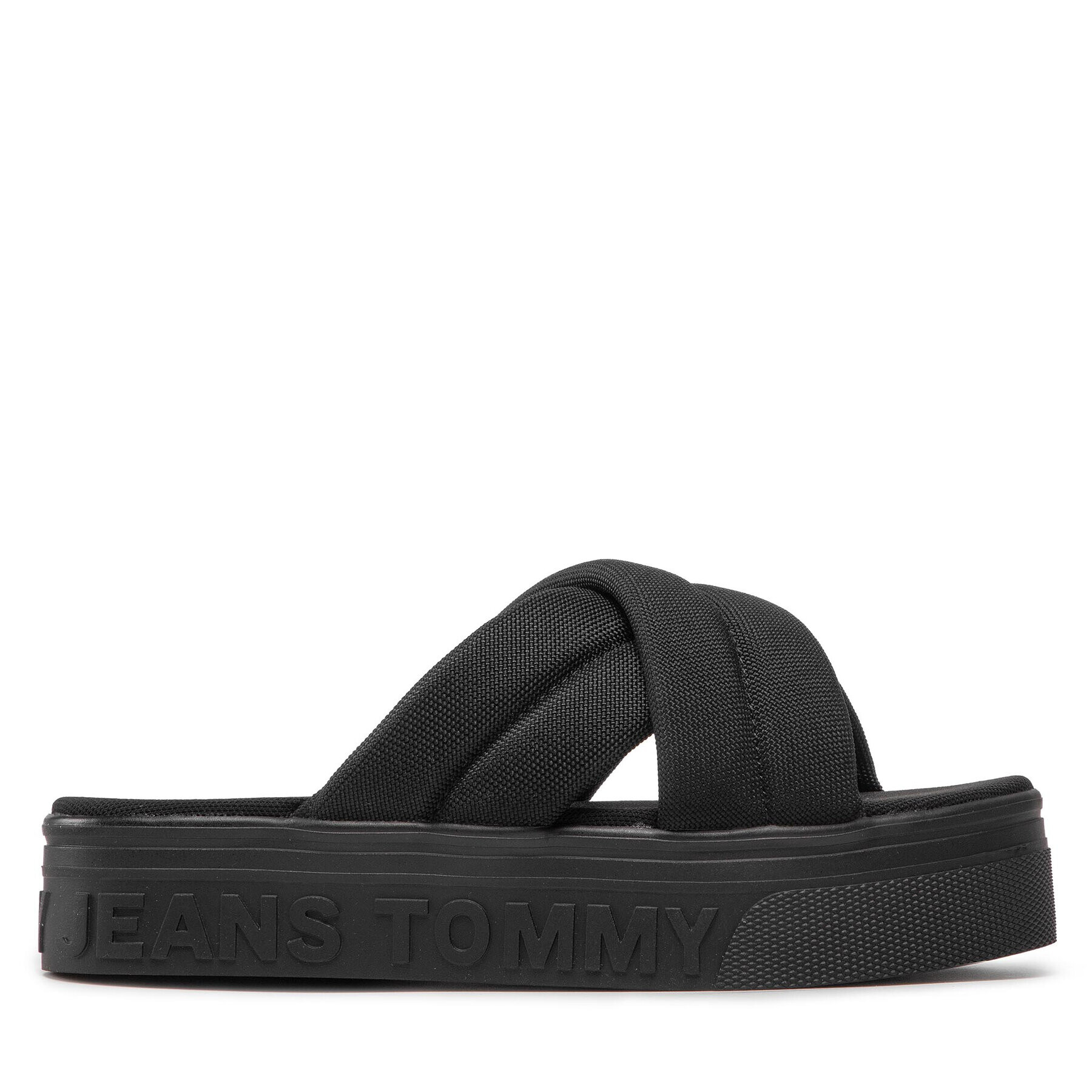 Tommy Jeans Șlapi Flatform Sandal EN0EN01798 Negru - Pled.ro