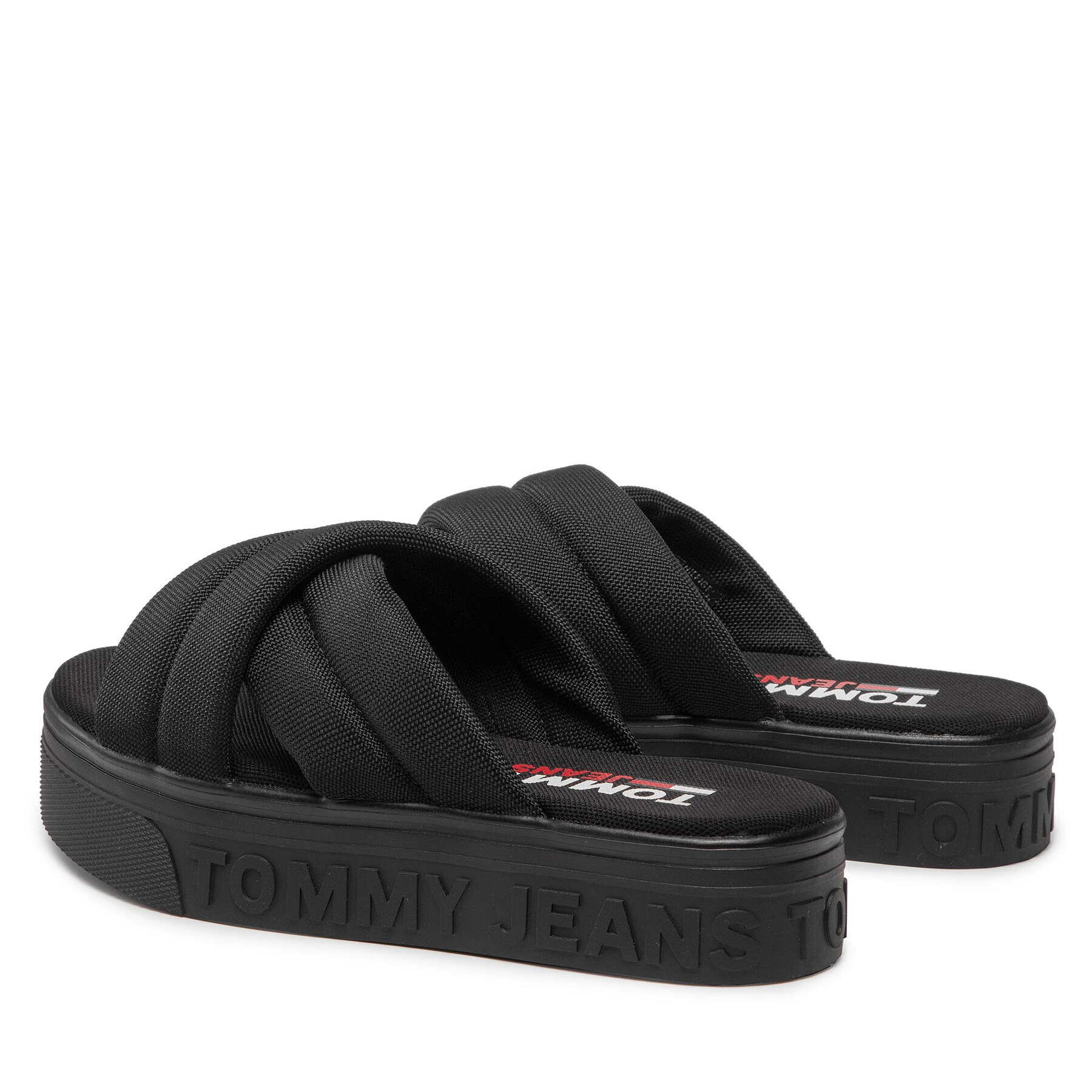 Tommy Jeans Șlapi Flatform Sandal EN0EN01798 Negru - Pled.ro