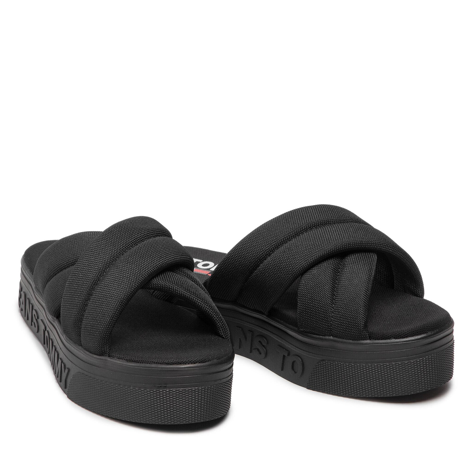 Tommy Jeans Șlapi Flatform Sandal EN0EN01798 Negru - Pled.ro