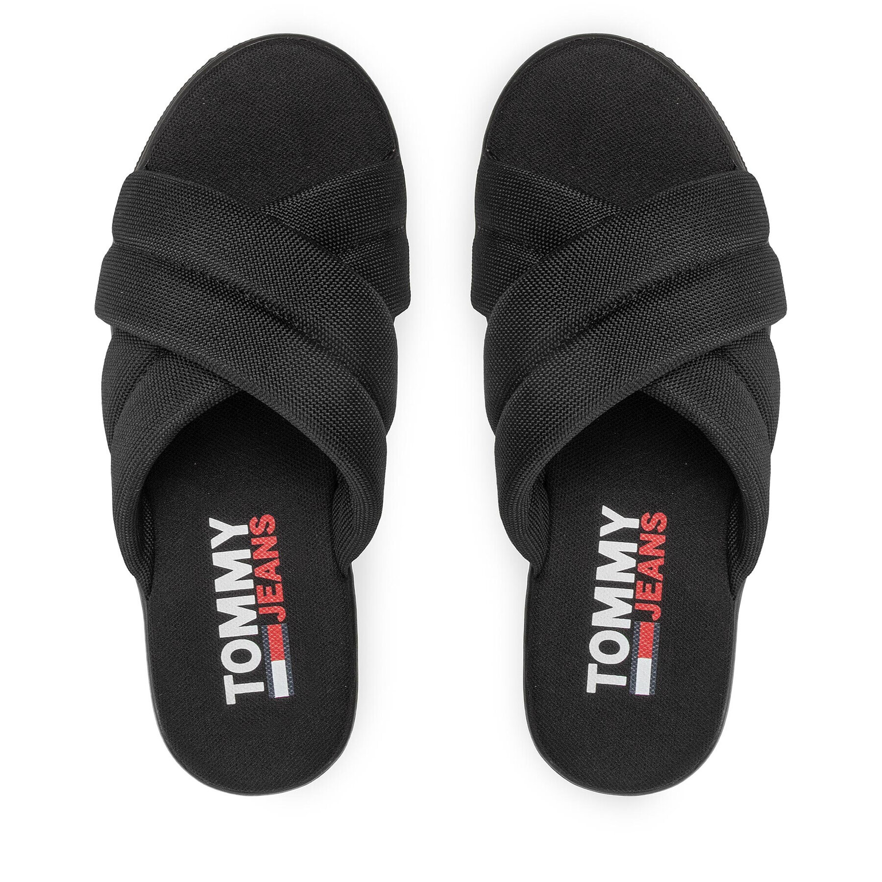 Tommy Jeans Șlapi Flatform Sandal EN0EN01798 Negru - Pled.ro