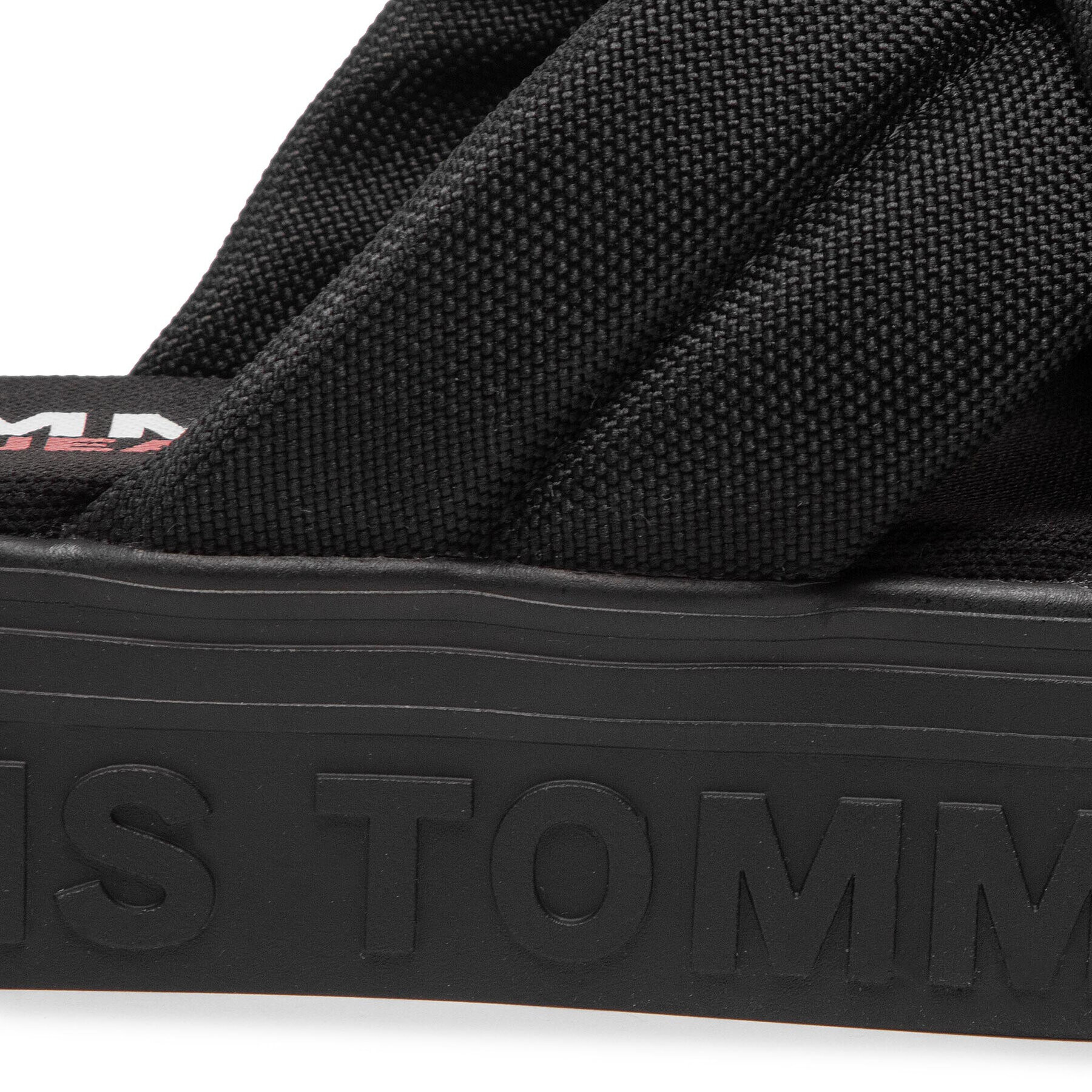 Tommy Jeans Șlapi Flatform Sandal EN0EN01798 Negru - Pled.ro