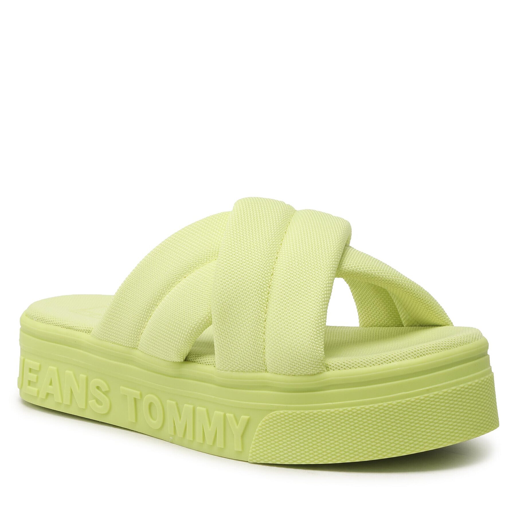 Tommy Jeans Șlapi Fltfrm Sandal EN0EN02116 Verde - Pled.ro