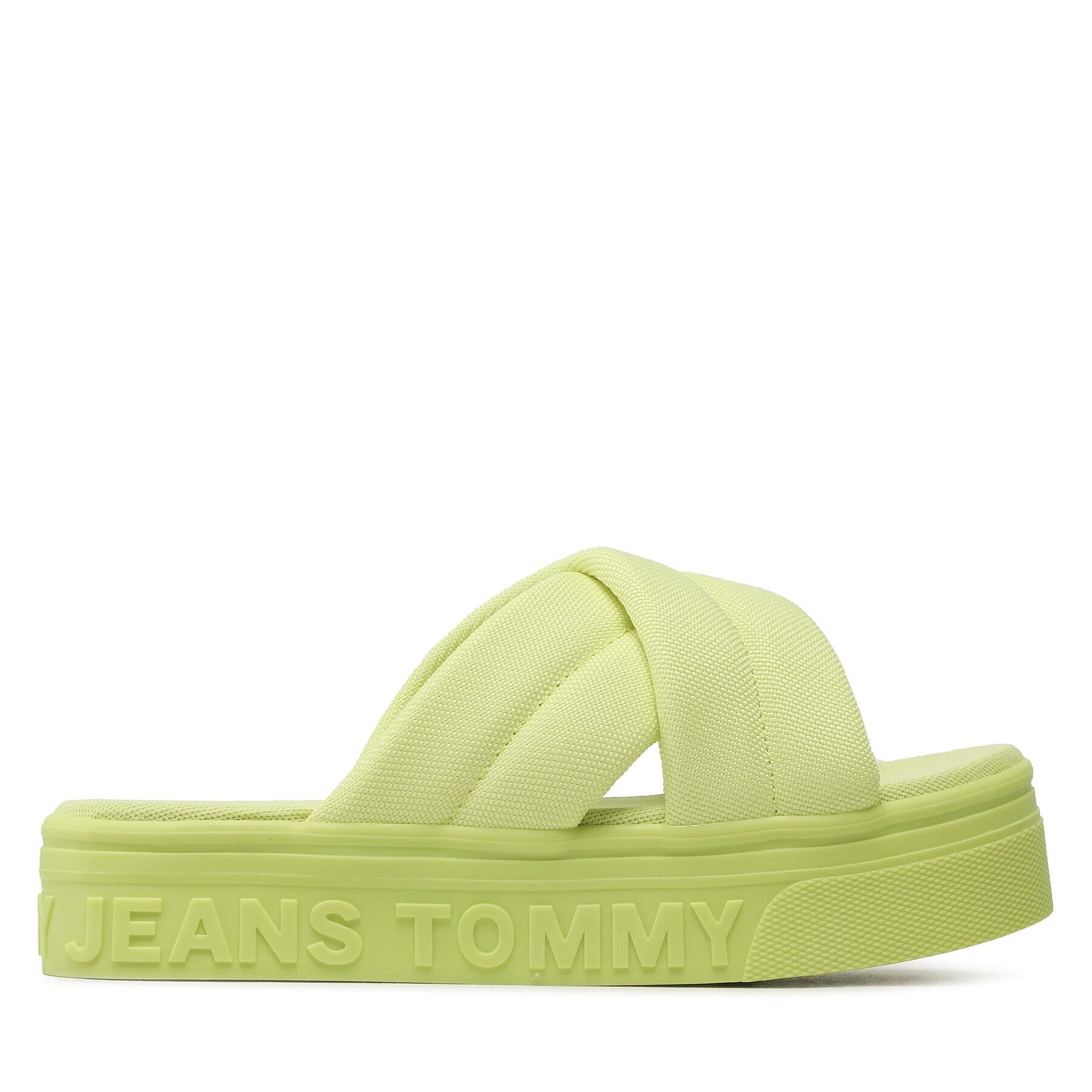 Tommy Jeans Șlapi Fltfrm Sandal EN0EN02116 Verde - Pled.ro