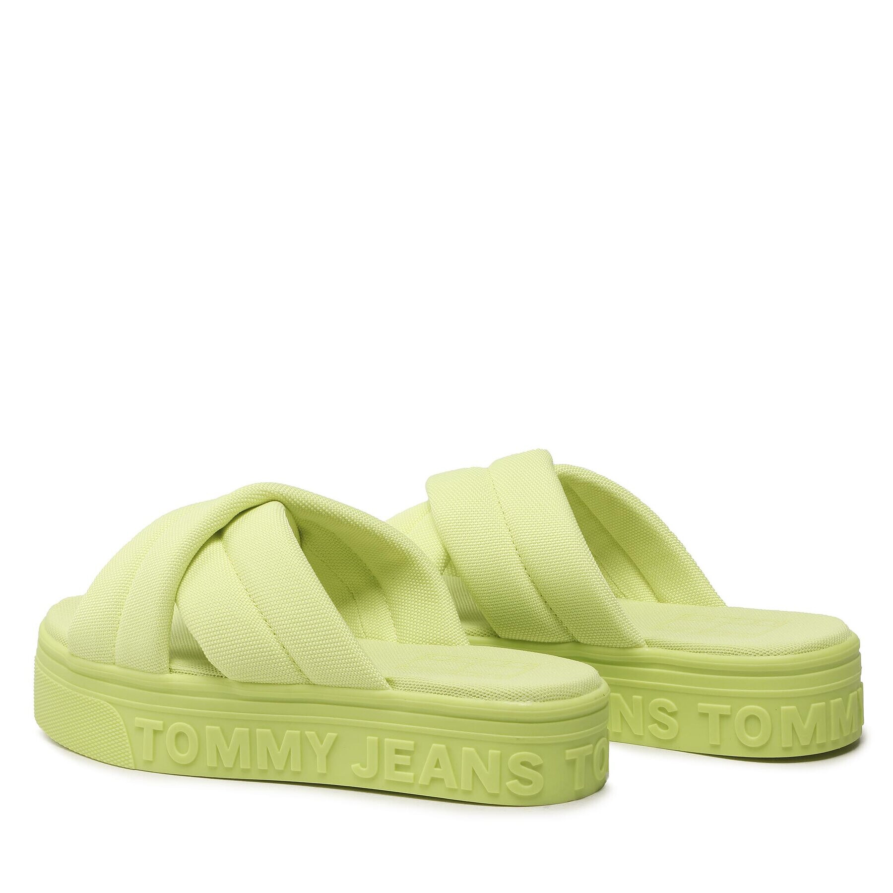 Tommy Jeans Șlapi Fltfrm Sandal EN0EN02116 Verde - Pled.ro