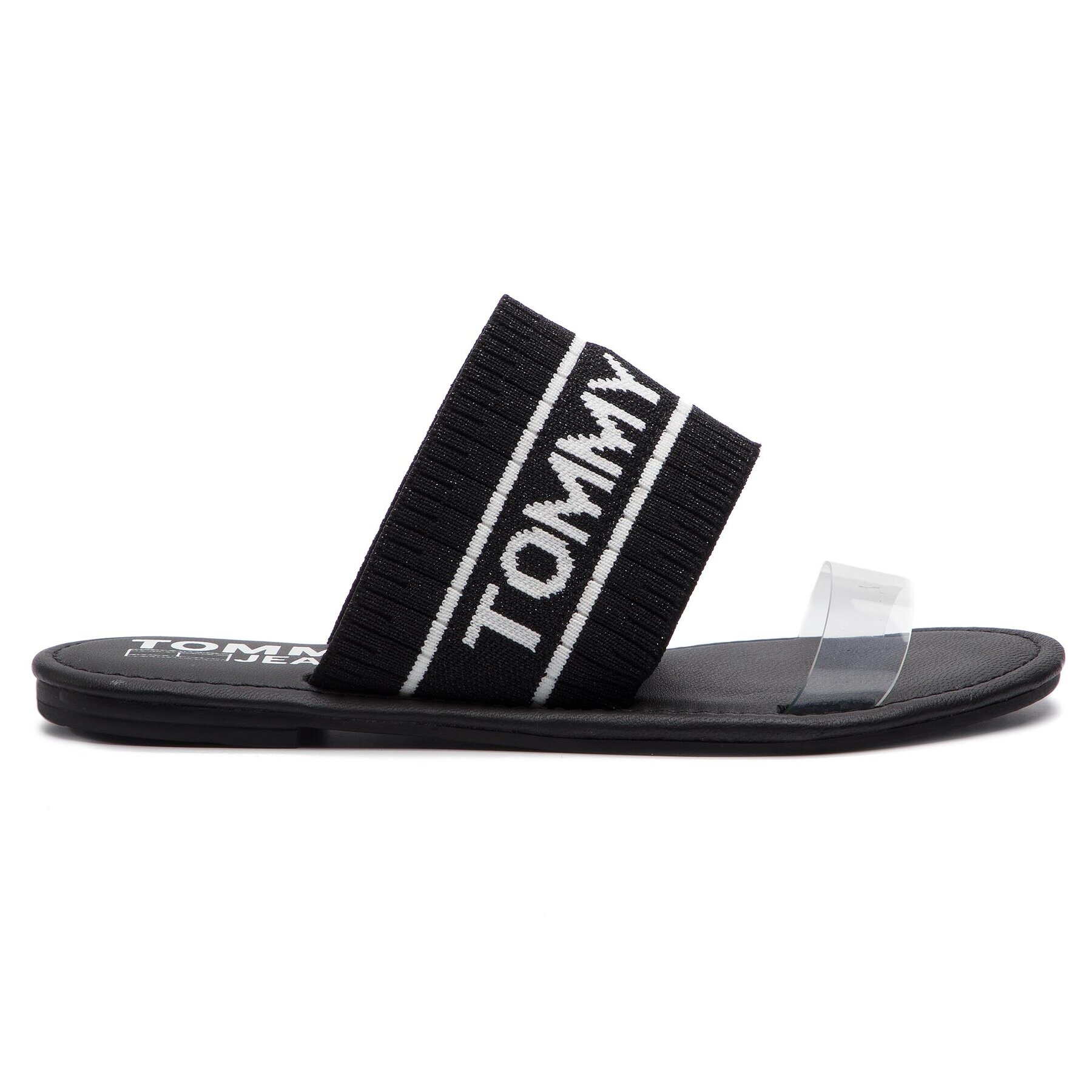 Tommy Jeans Șlapi Knit Flat Sandal EN0EN00533 Negru - Pled.ro