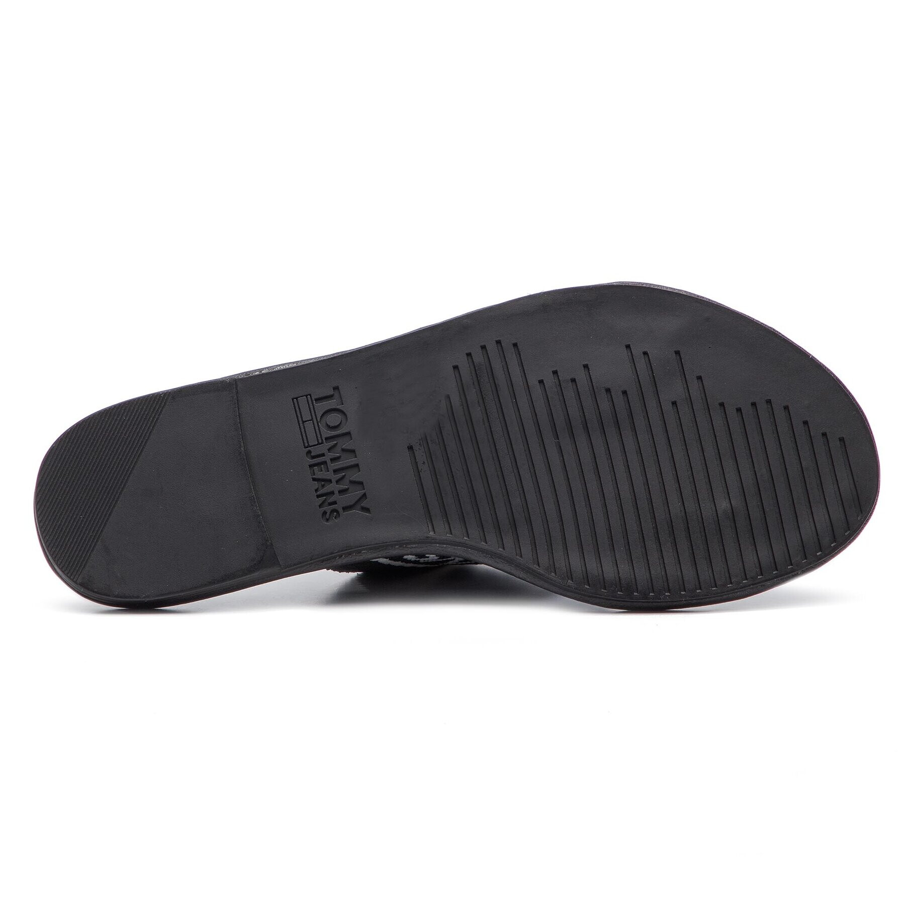 Tommy Jeans Șlapi Knit Flat Sandal EN0EN00533 Negru - Pled.ro