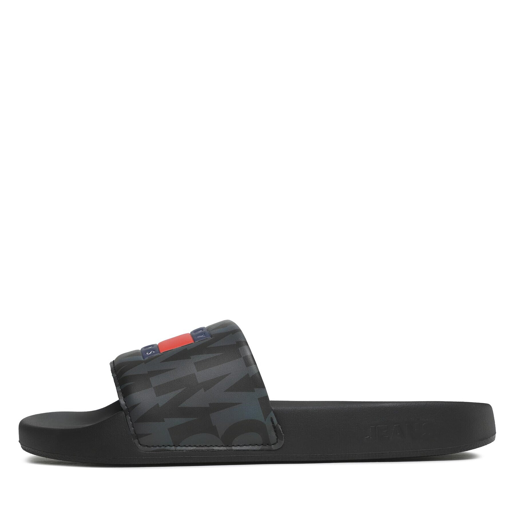 Tommy Jeans Șlapi Pool Slide Print EM0EM01146 Negru - Pled.ro