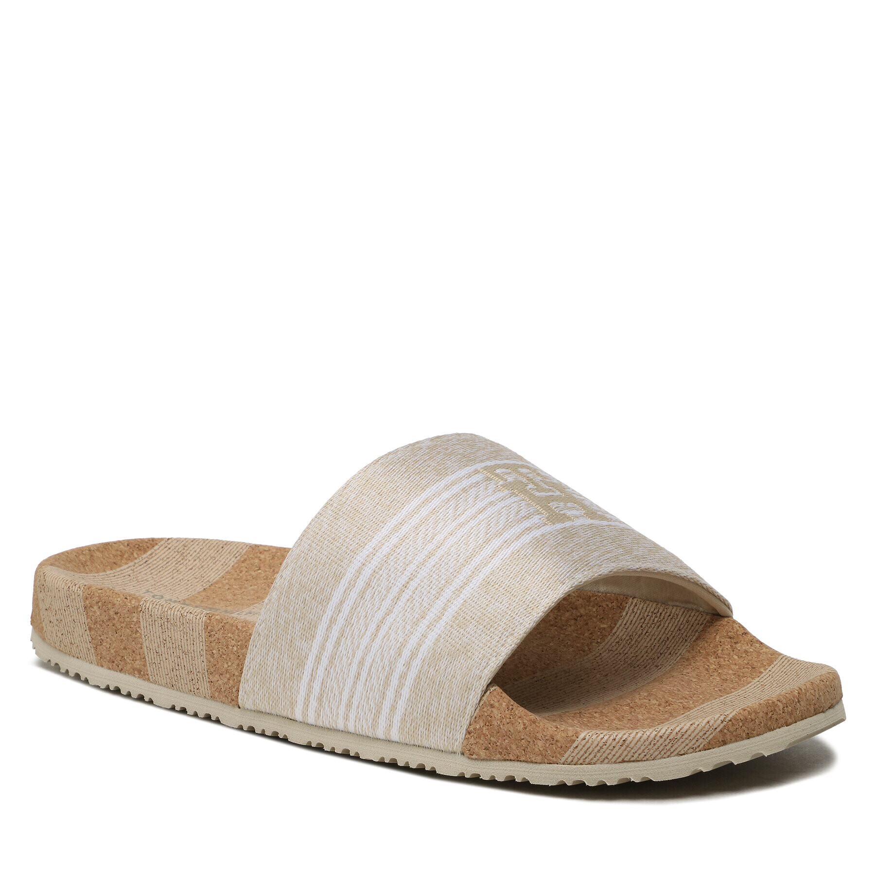 Tommy Jeans Șlapi Th Woven Slide FW0FW07259 Bej - Pled.ro