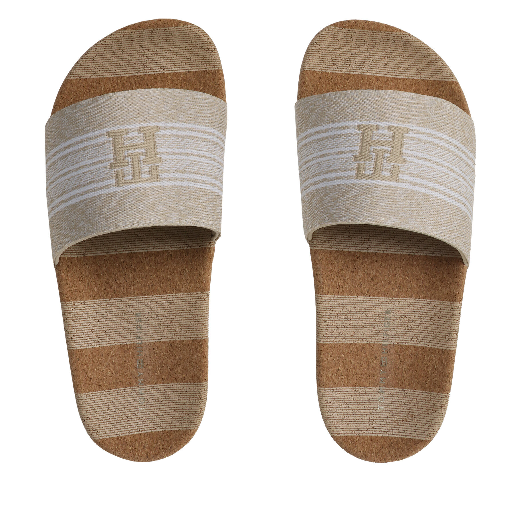 Tommy Jeans Șlapi Th Woven Slide FW0FW07259 Bej - Pled.ro