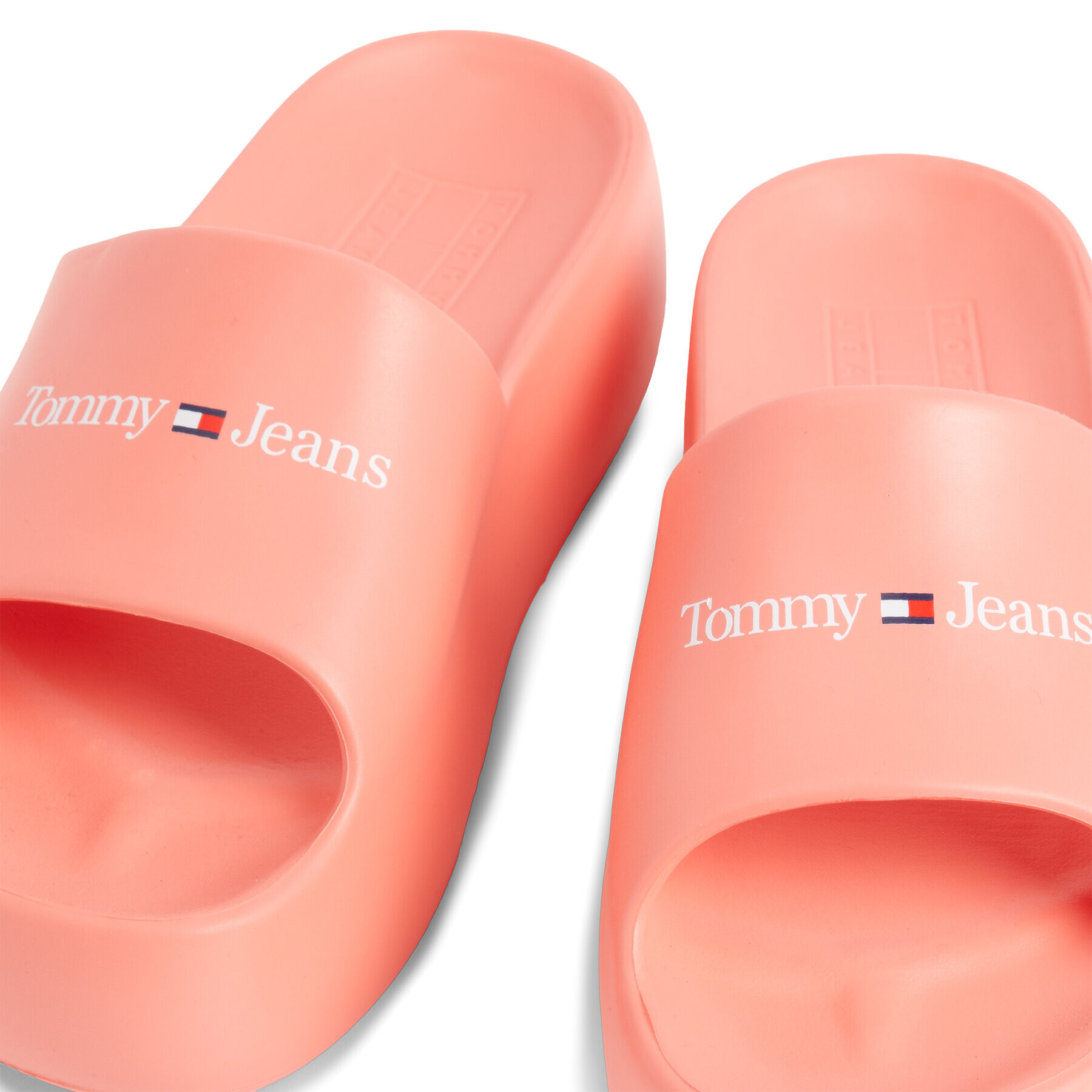 Tommy Jeans Șlapi Tjw Chunky Flatform Pool Slide EN0EN02438 Coral - Pled.ro