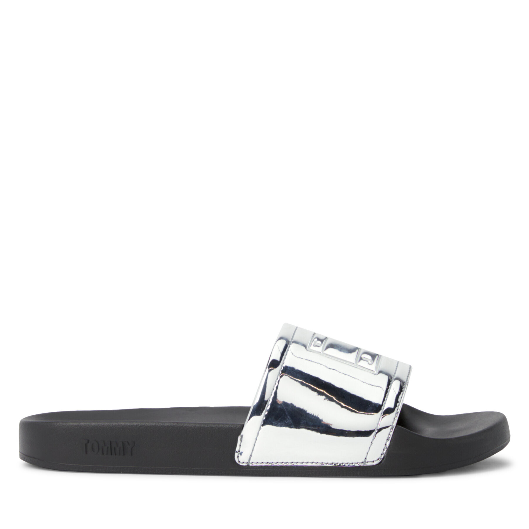 Tommy Jeans Șlapi Tjw Pool Slide Metallic EN0EN02344 Negru - Pled.ro