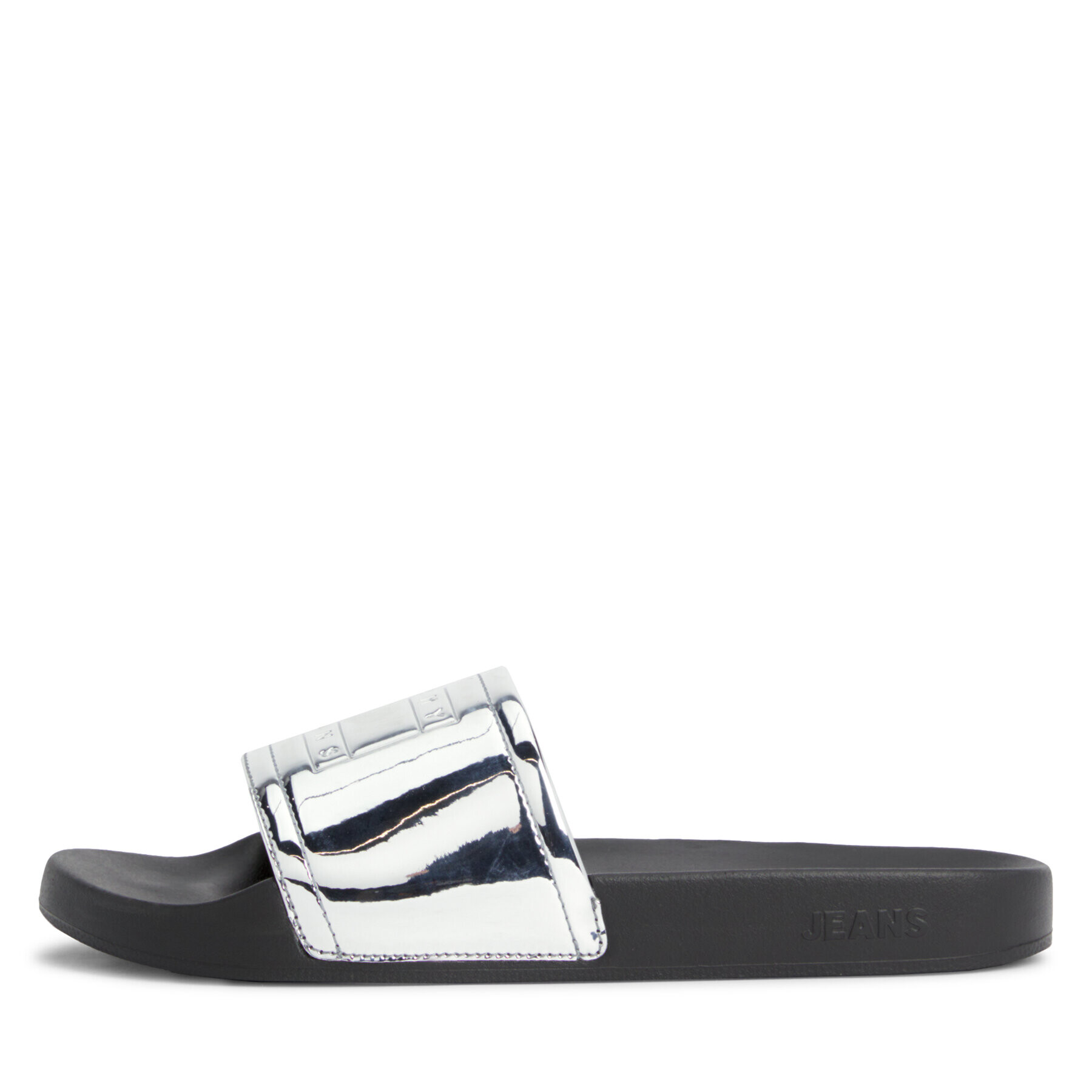 Tommy Jeans Șlapi Tjw Pool Slide Metallic EN0EN02344 Negru - Pled.ro