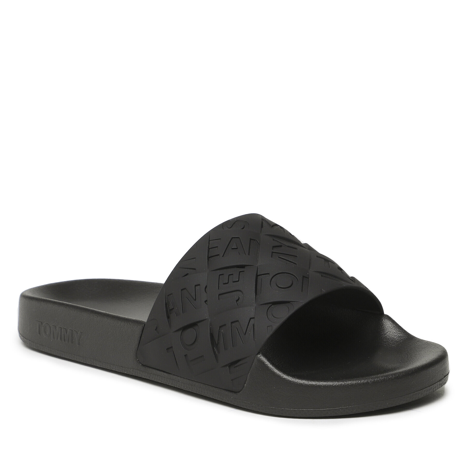 Tommy Jeans Șlapi Tjw Woven Pool Slide EN0EN02223 Negru - Pled.ro