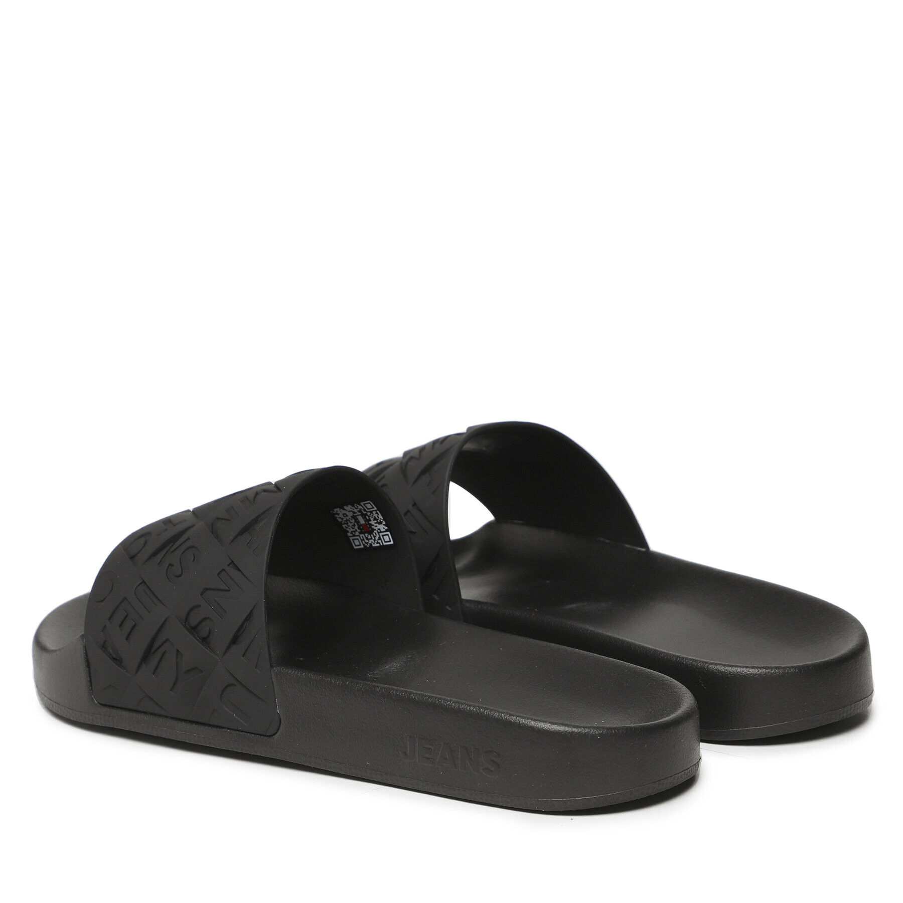 Tommy Jeans Șlapi Tjw Woven Pool Slide EN0EN02223 Negru - Pled.ro