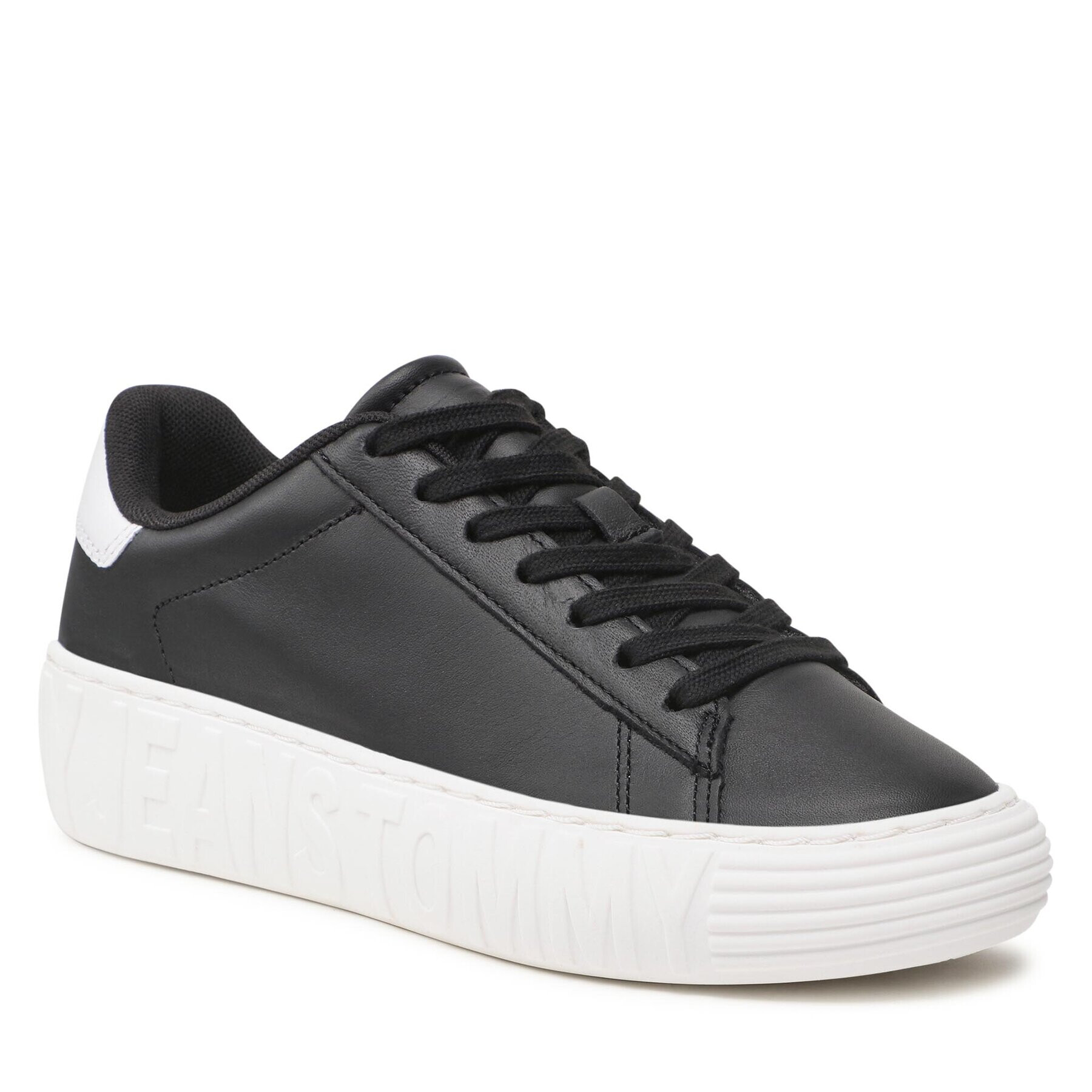 Tommy Jeans Sneakers New Cupsole Leather EN0EN02137 Negru - Pled.ro