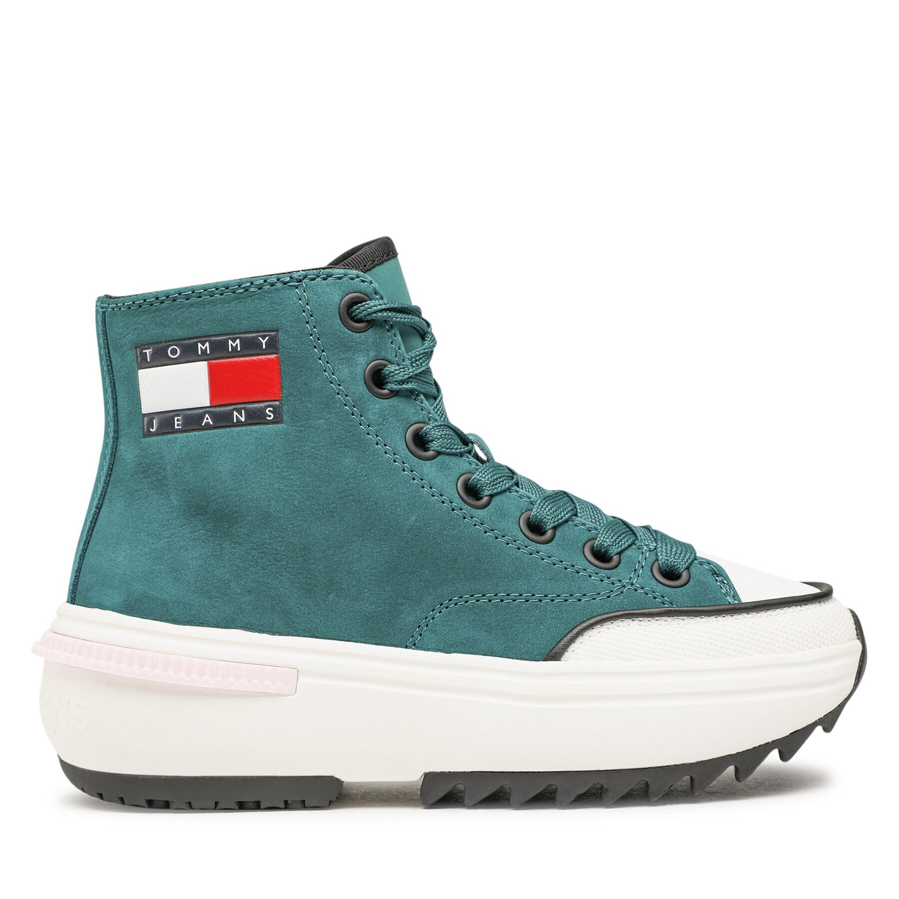 Tommy Jeans Sneakers Nubuck Mid Run Cleat EN0EN01982 Verde - Pled.ro