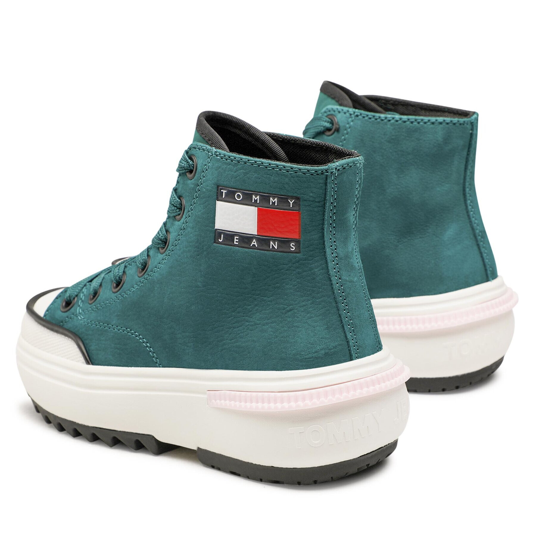 Tommy Jeans Sneakers Nubuck Mid Run Cleat EN0EN01982 Verde - Pled.ro