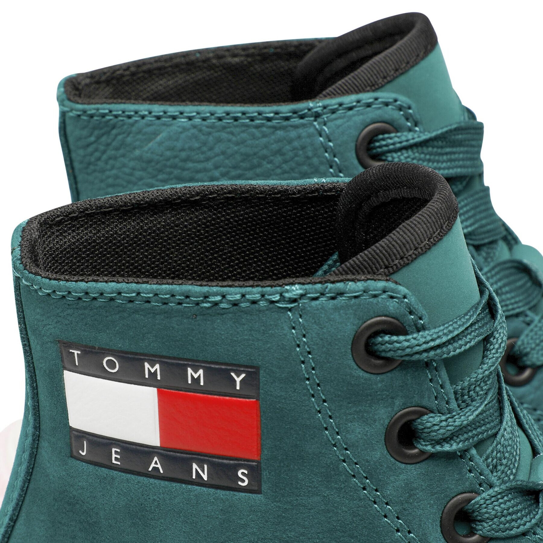 Tommy Jeans Sneakers Nubuck Mid Run Cleat EN0EN01982 Verde - Pled.ro