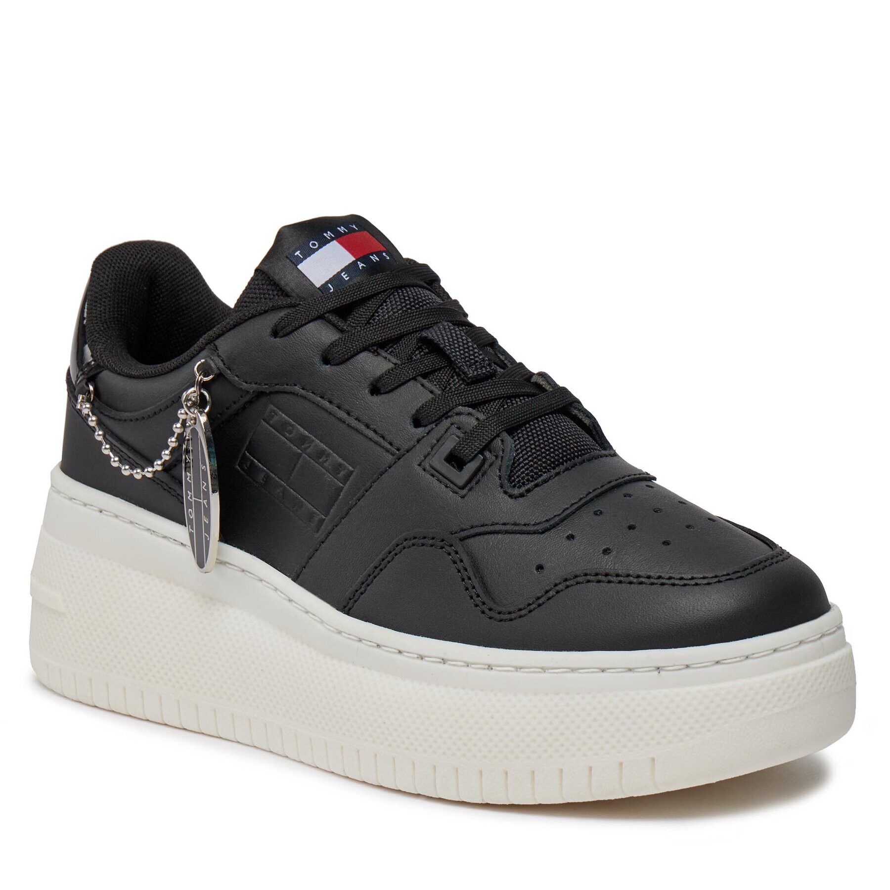 Tommy Jeans Sneakers Tjw Retro Basket Flatform Charm EN0EN02421 Negru - Pled.ro