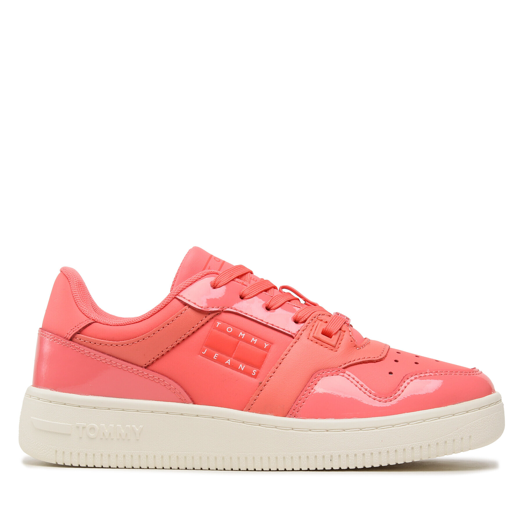 Tommy Jeans Sneakers Tjw Retro Basket Glossy EN0EN02206 Coral - Pled.ro