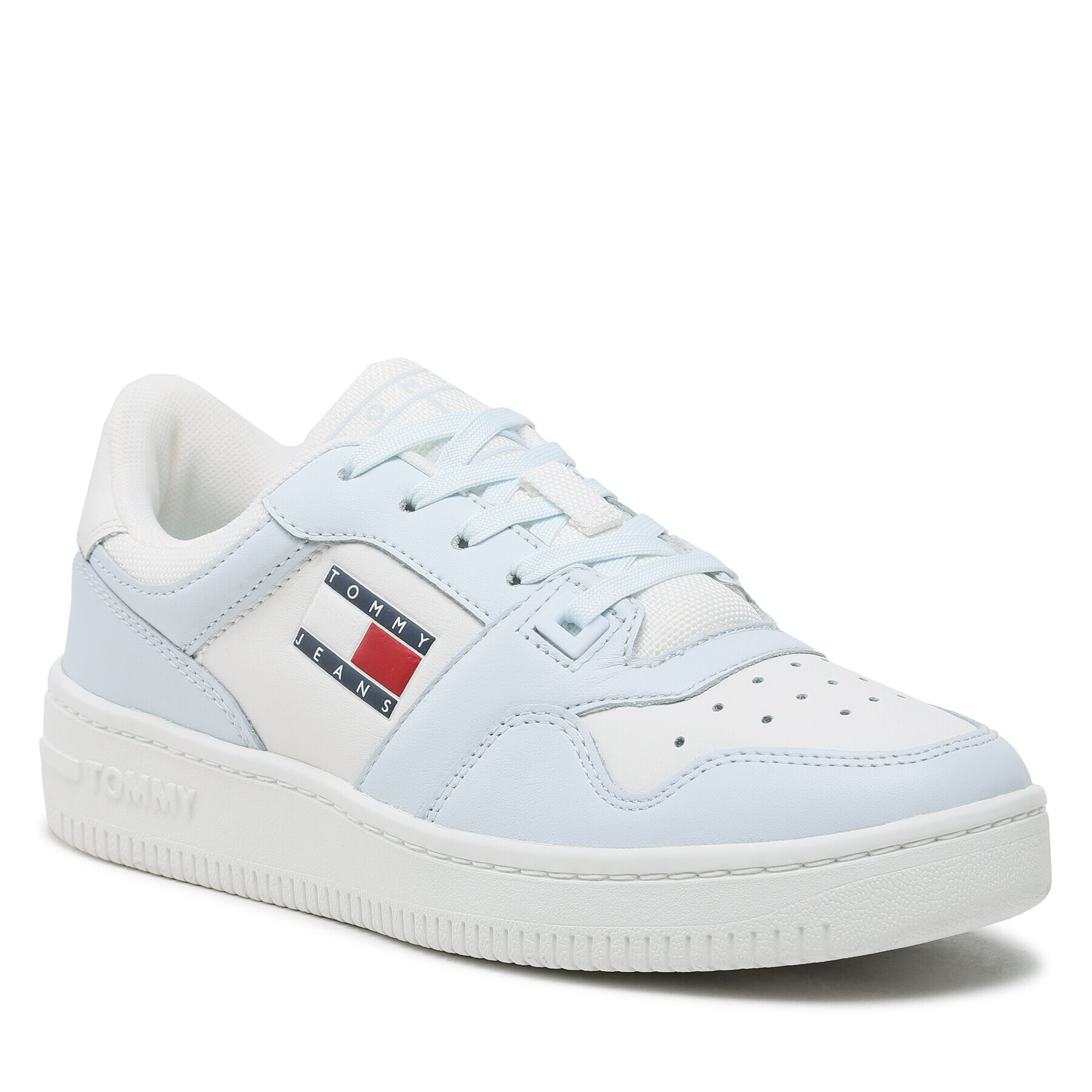 Tommy Jeans Sneakers Tjw Retro Basket Leather Seasonal EN0EN02204 Alb - Pled.ro