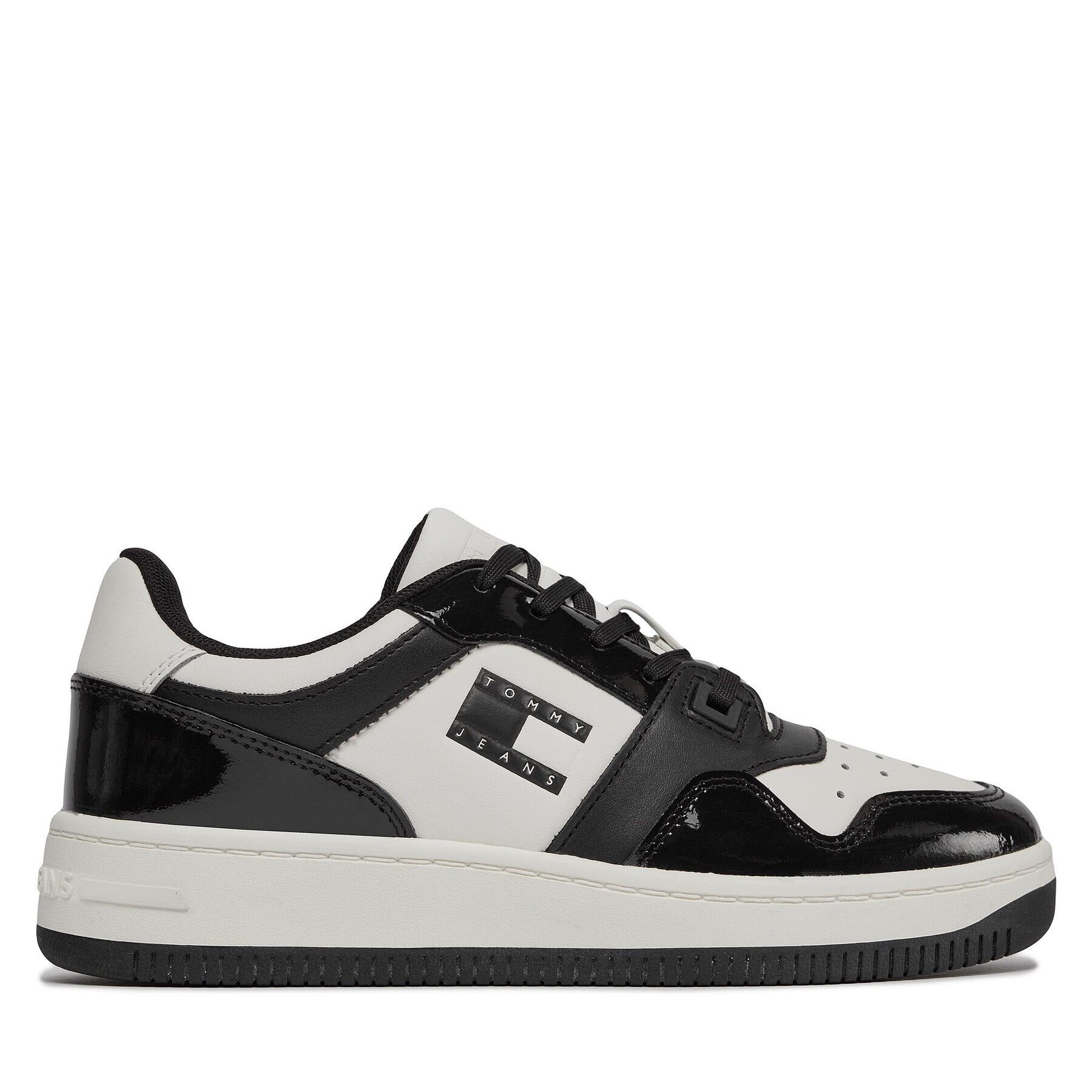 Tommy Jeans Sneakers Tjw Retro Basket Patent Ltr EN0EN02499 Negru - Pled.ro