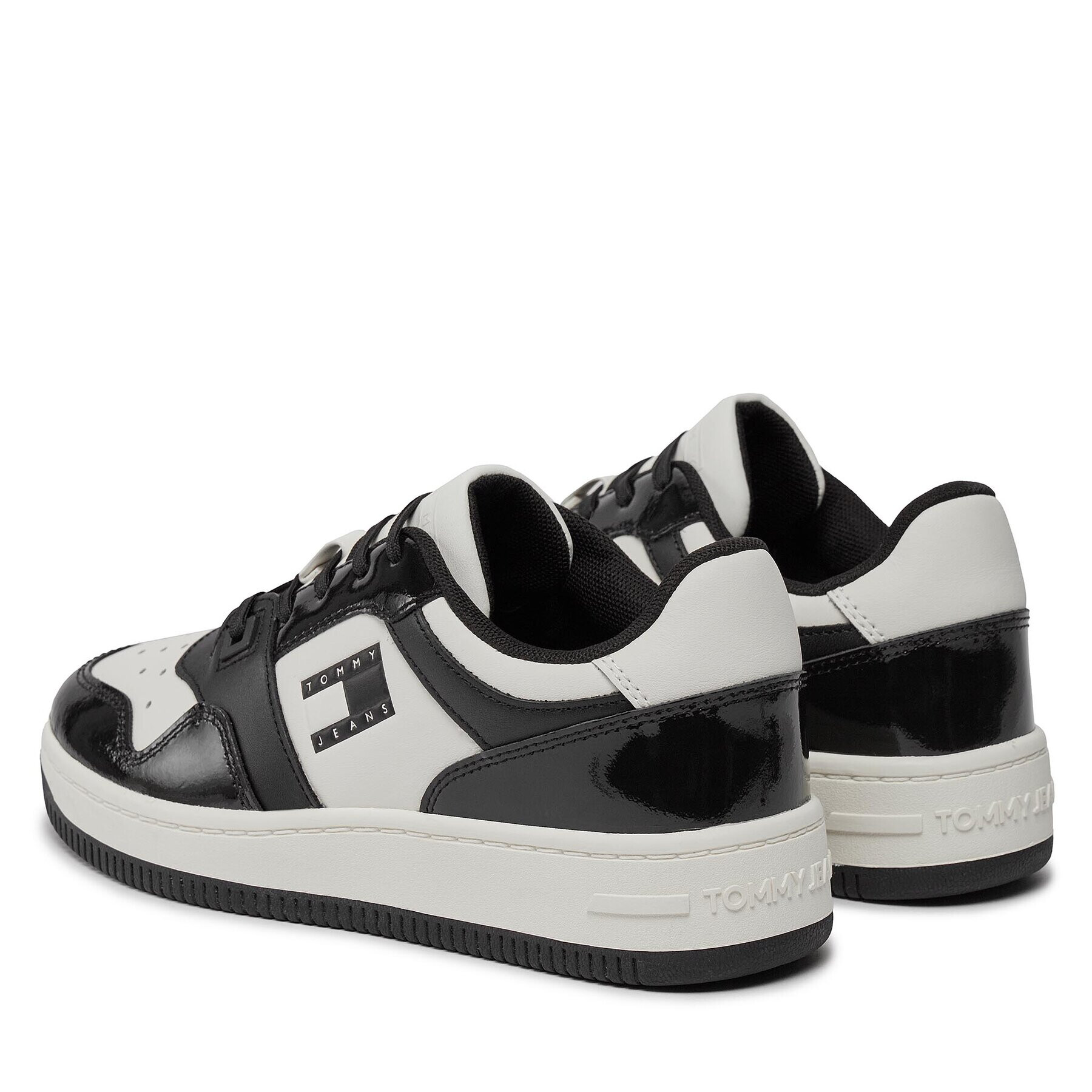 Tommy Jeans Sneakers Tjw Retro Basket Patent Ltr EN0EN02499 Negru - Pled.ro