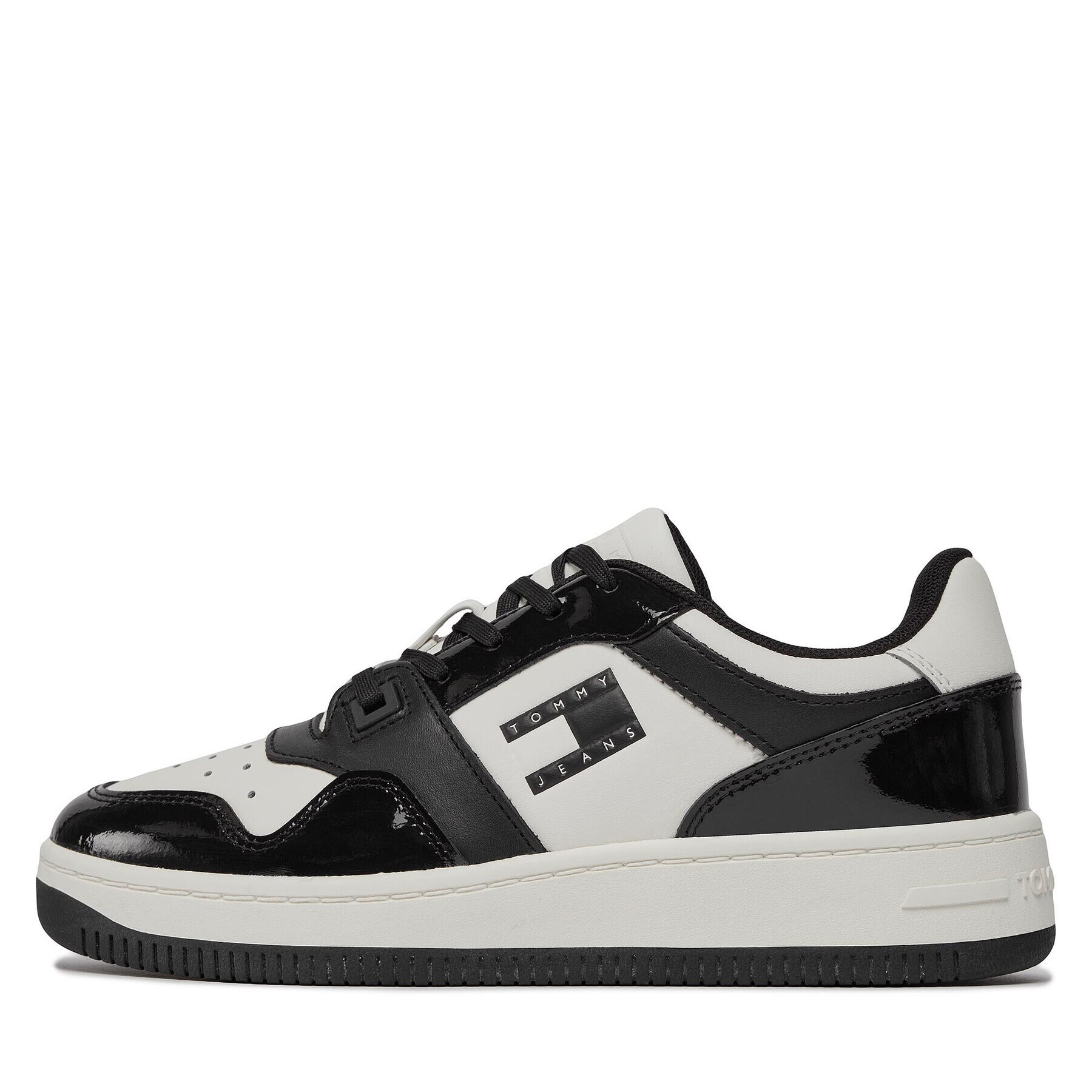 Tommy Jeans Sneakers Tjw Retro Basket Patent Ltr EN0EN02499 Negru - Pled.ro