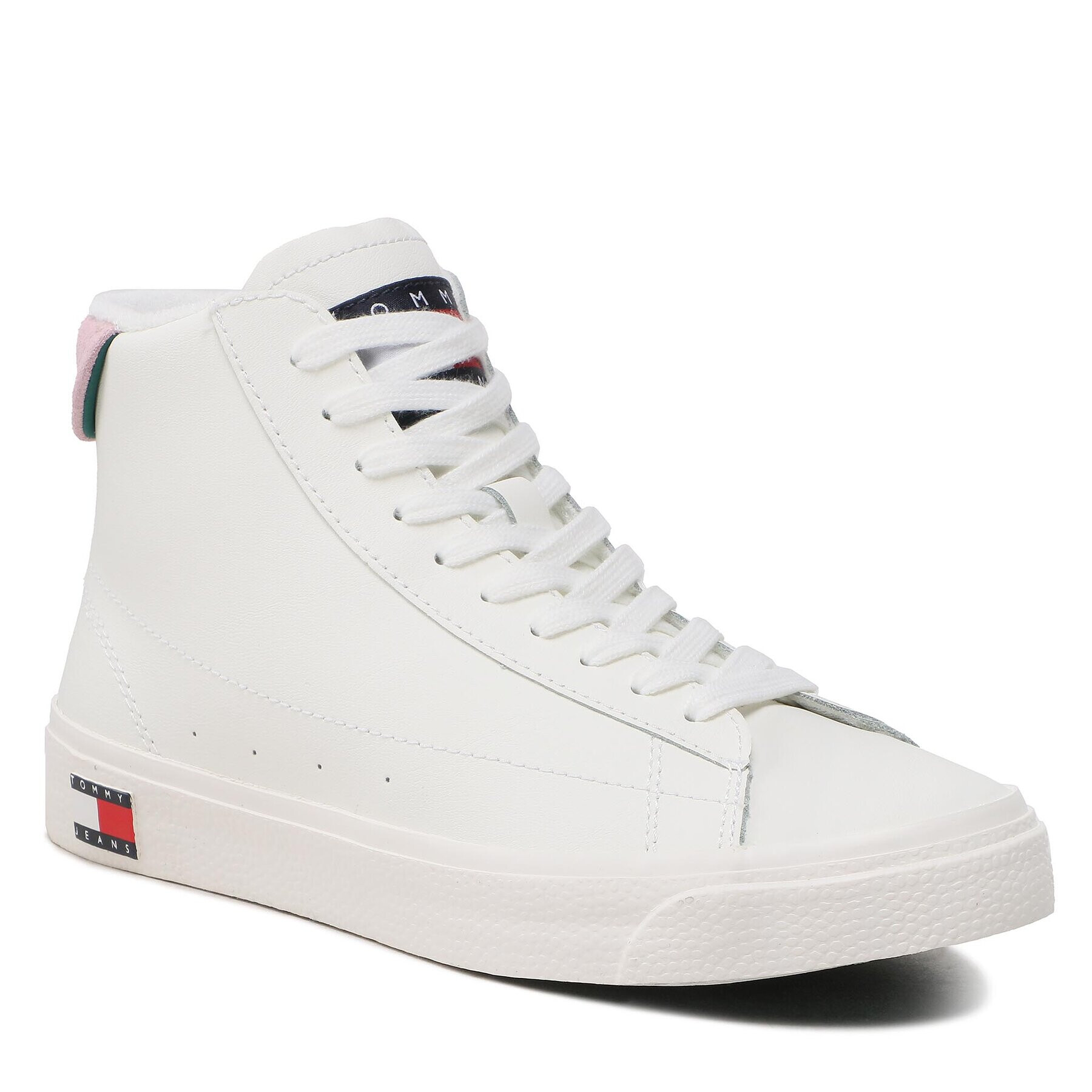 Tommy Jeans Sneakers Varisty Mid Wmns EN0EN01961 Alb - Pled.ro