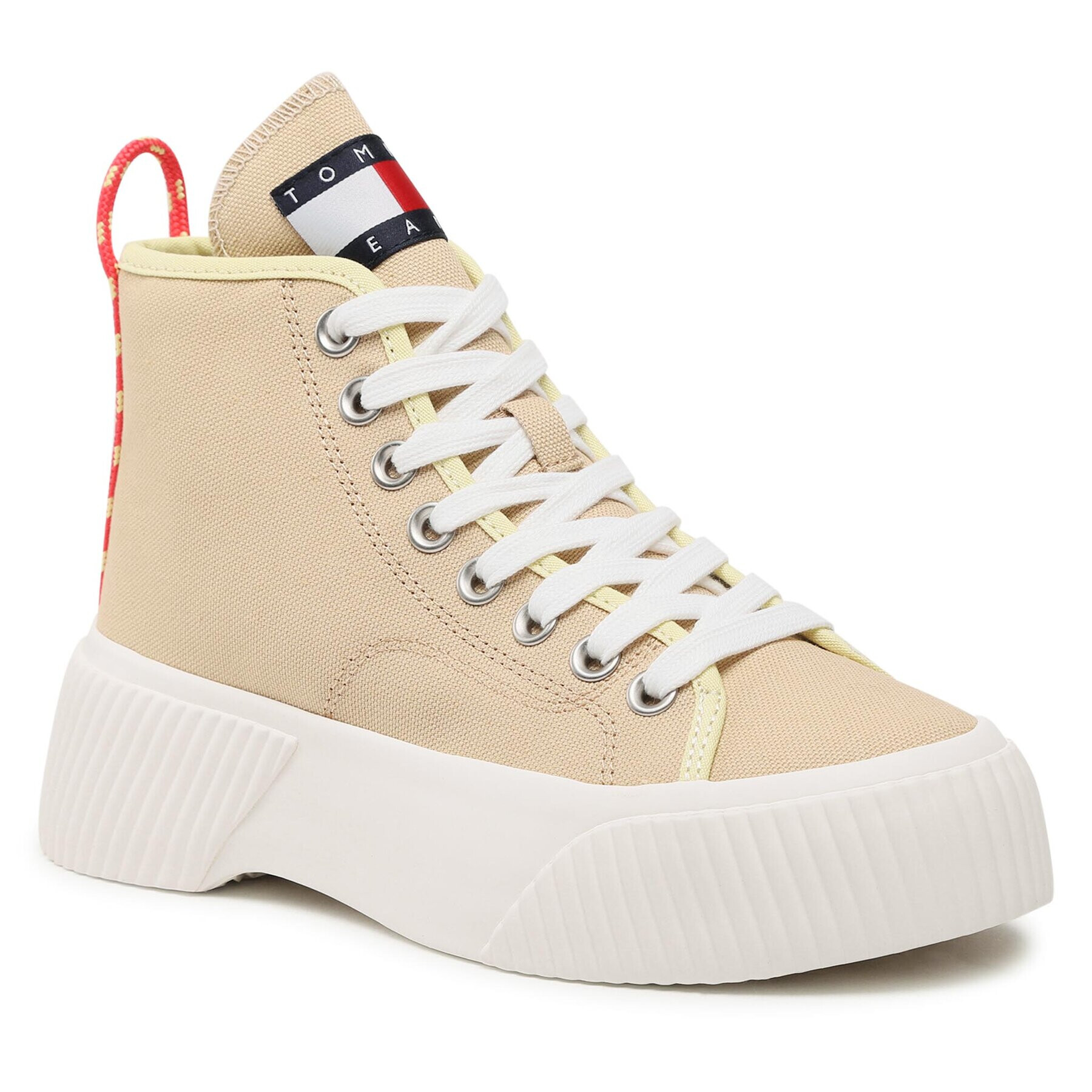 Tommy Jeans Sneakers Vulc Plat. Canvas Mc EN0EN02091 Bej - Pled.ro