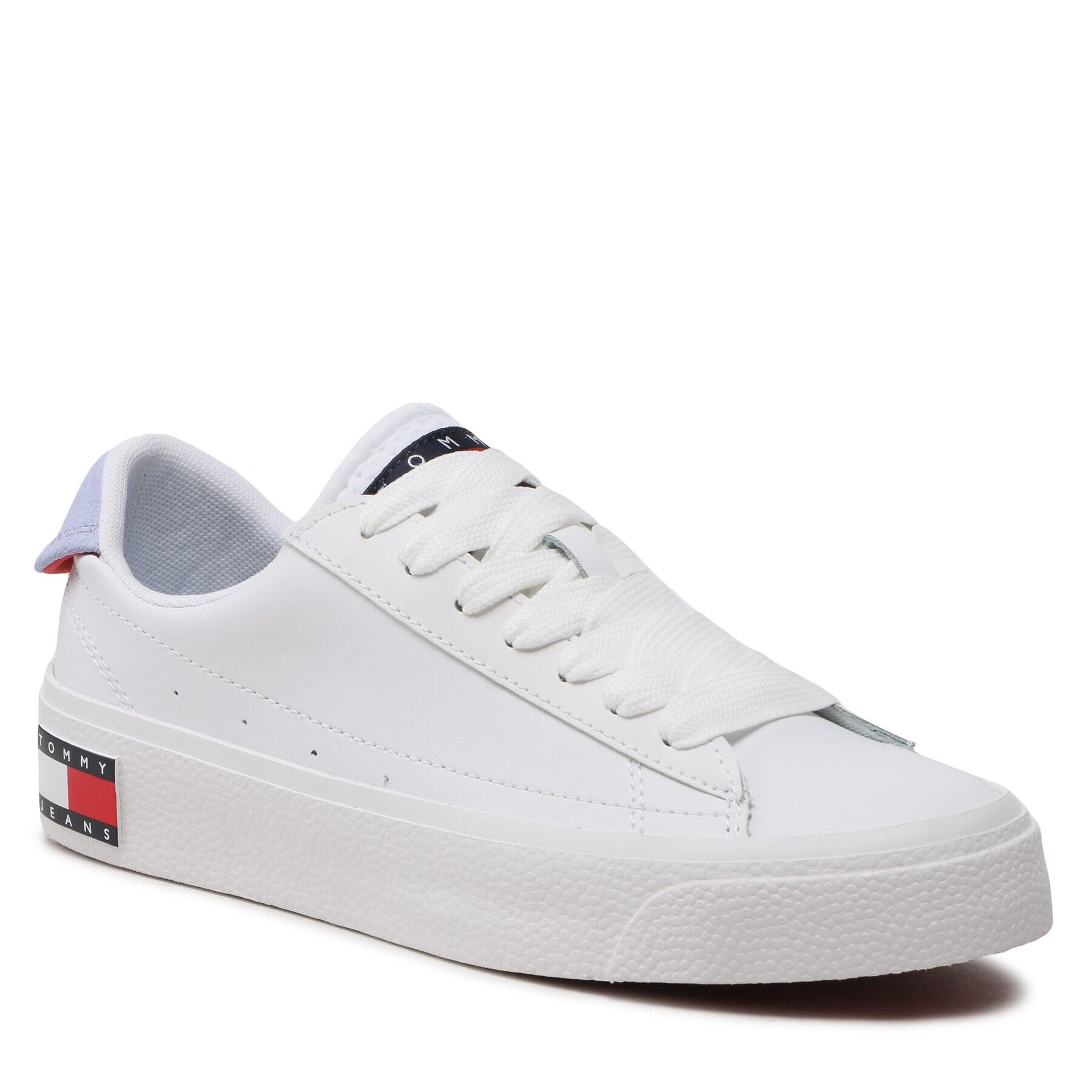 Tommy Jeans Sneakers Vulcanized Leather EN0EN02030 Alb - Pled.ro