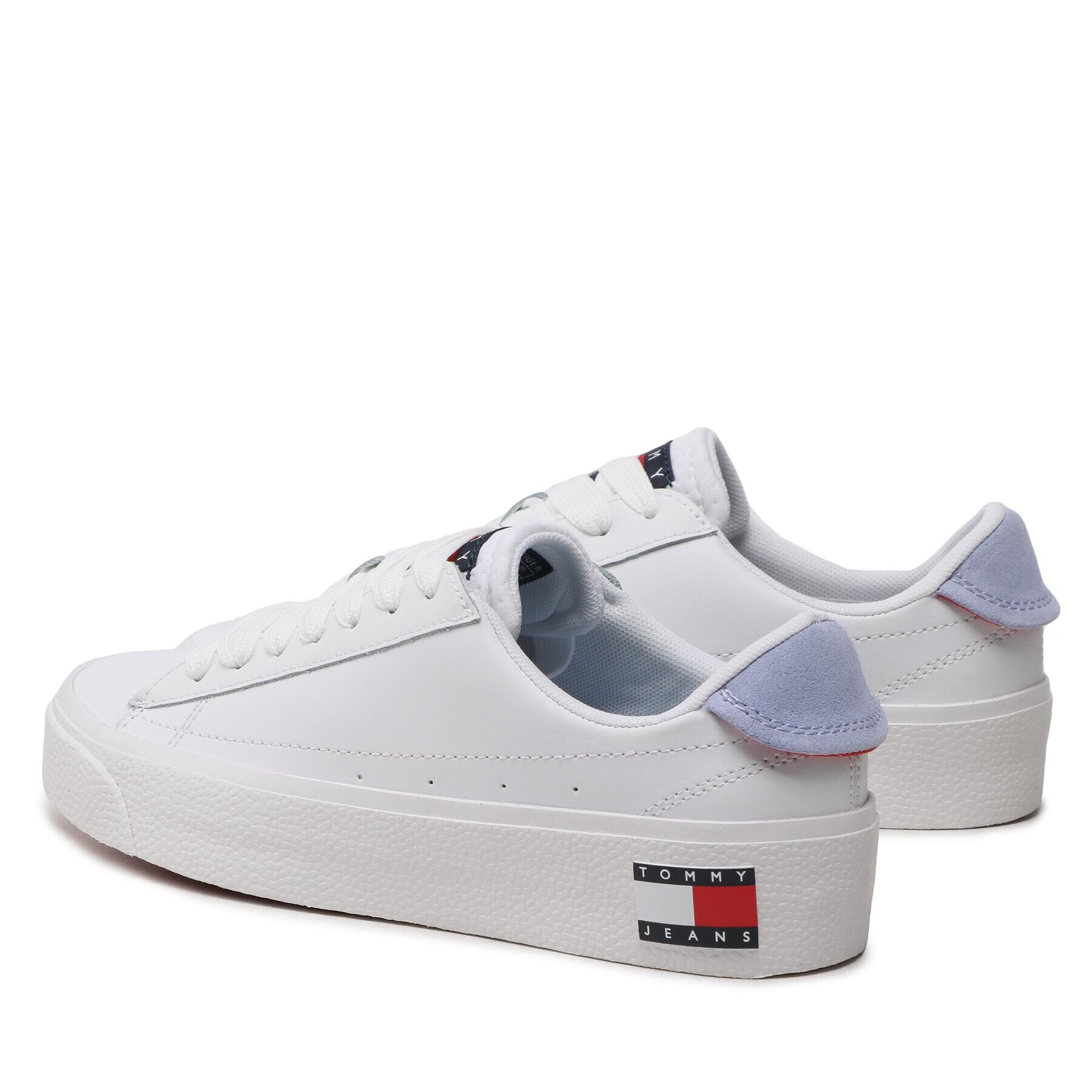 Tommy Jeans Sneakers Vulcanized Leather EN0EN02030 Alb - Pled.ro