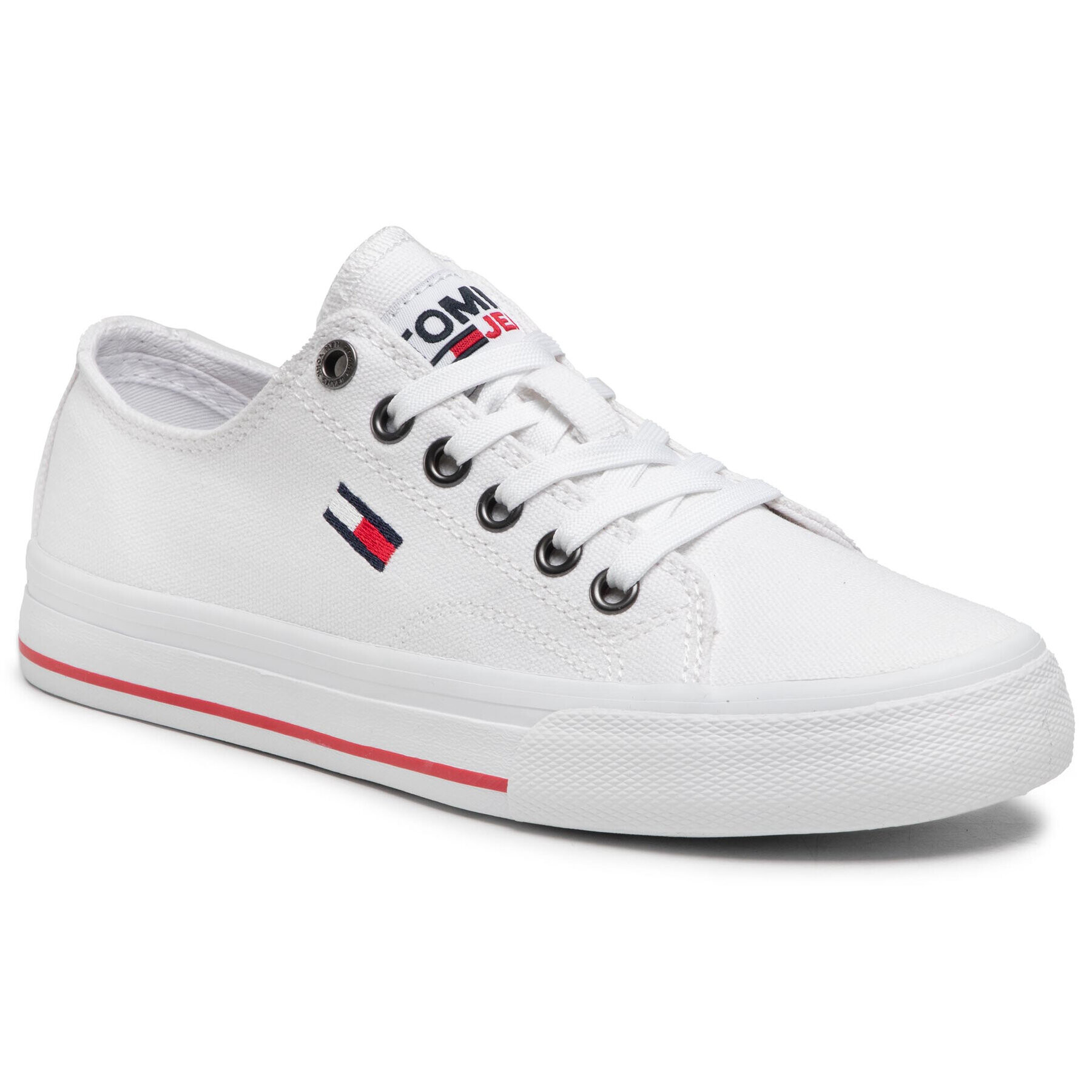 Tommy Jeans Teniși Low Cut Vulc EN0EN01351 Alb - Pled.ro