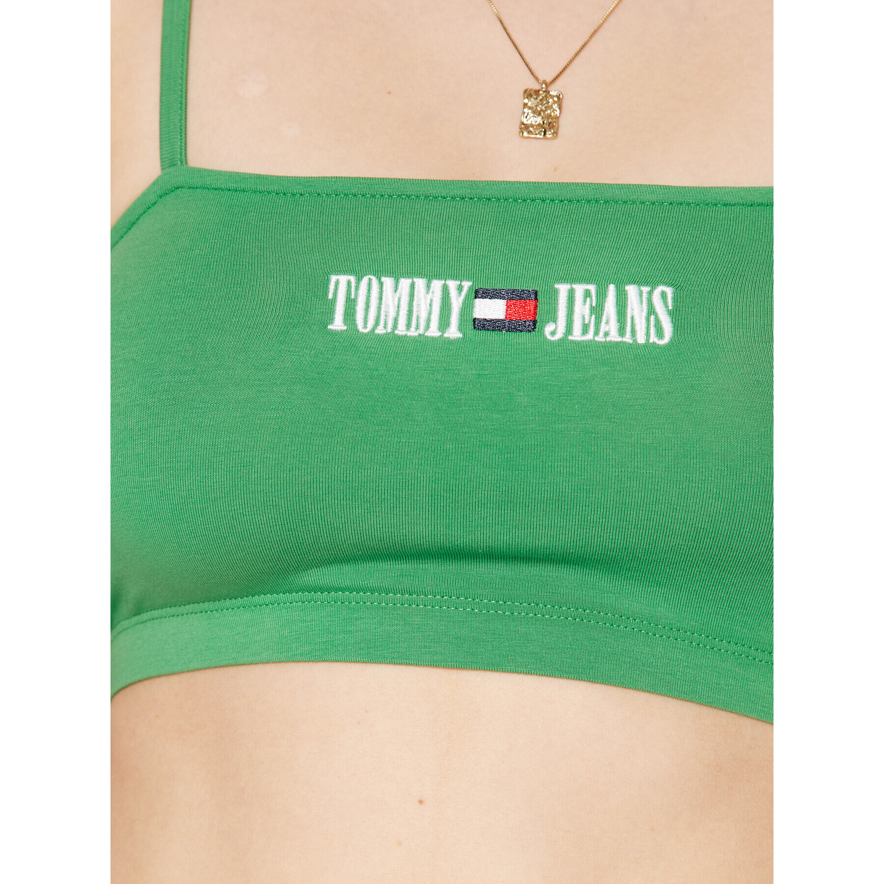 Tommy Jeans Top DW0DW15458 Verde Slim Fit - Pled.ro