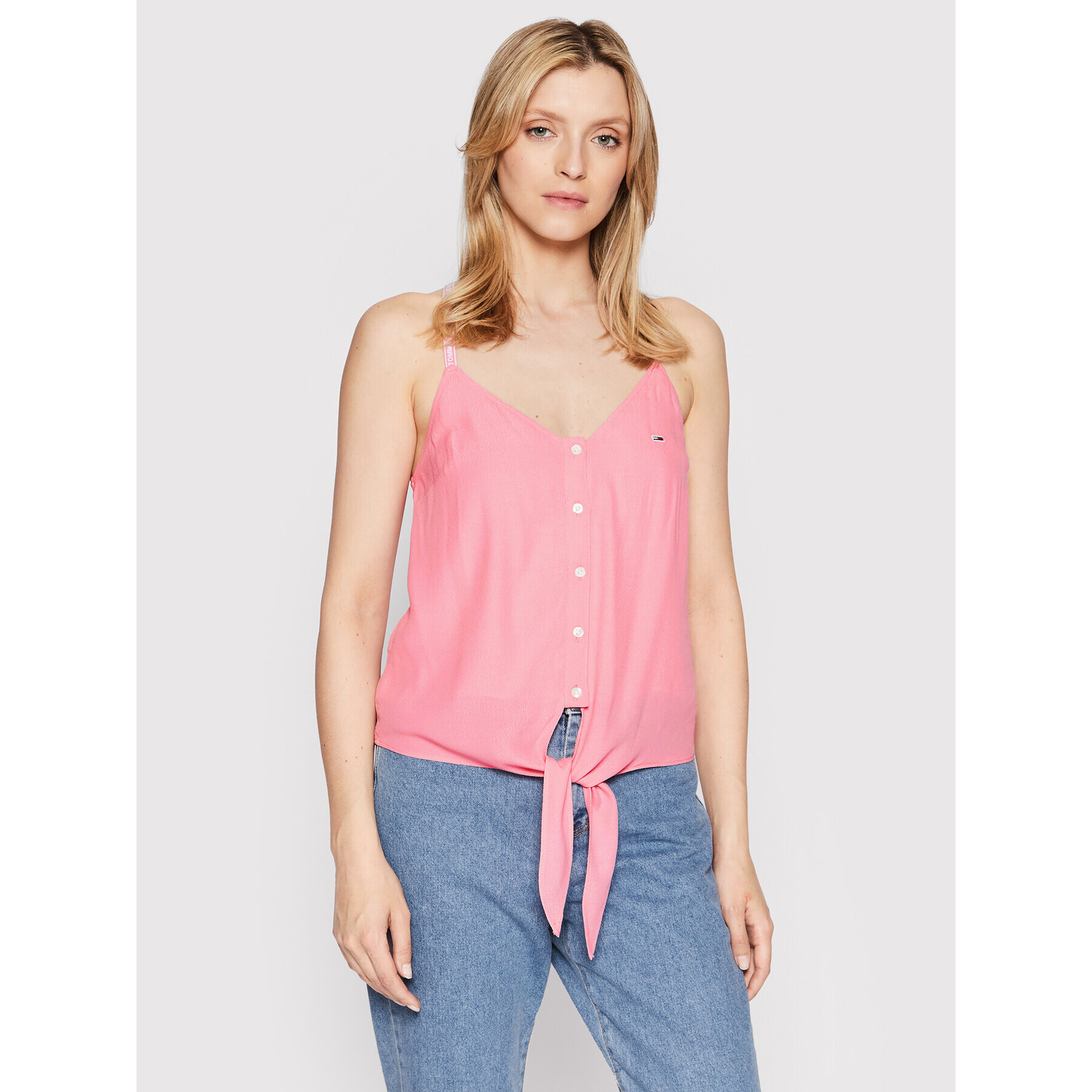 Tommy Jeans Top Essential Strappy DW0DW12890 Roz Regular Fit - Pled.ro