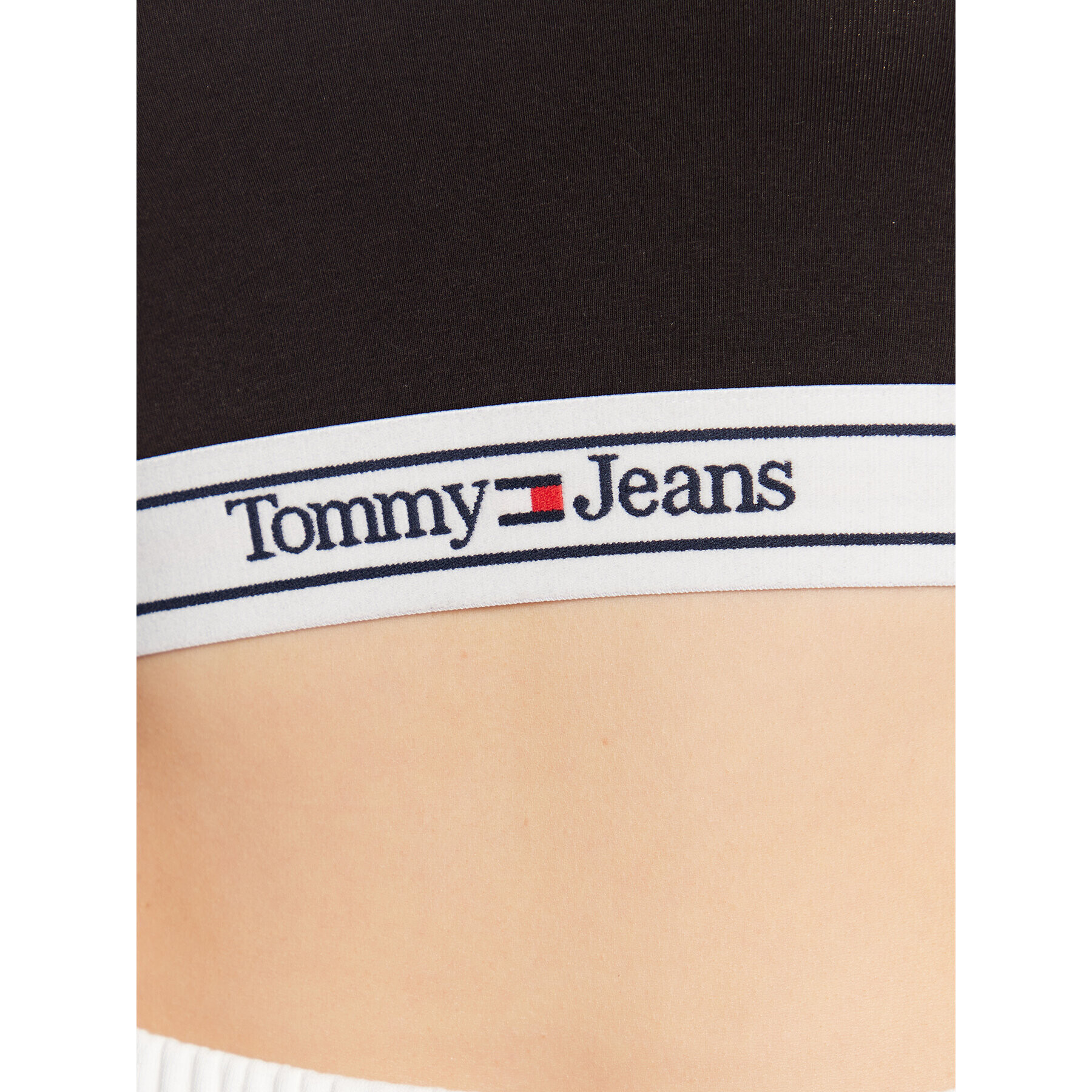 Tommy Jeans Top Logo DW0DW14892 Negru Slim Fit - Pled.ro