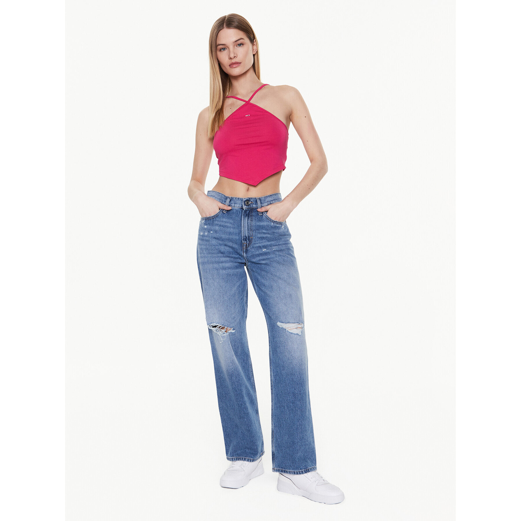 Tommy Jeans Top Party DW0DW14888 Roz Regular Fit - Pled.ro