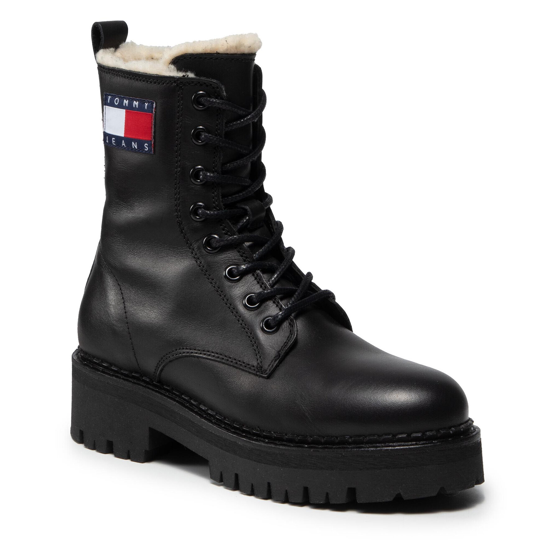 Tommy Jeans Trappers Flag Lace Up Boot EN0EN01609 Negru - Pled.ro