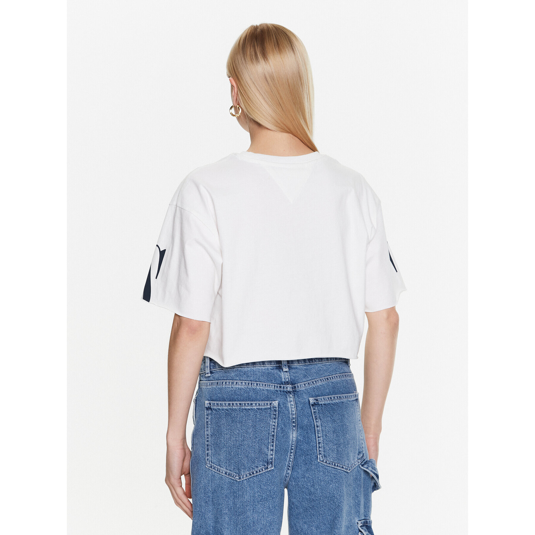 Tommy Jeans Tricou Archive 2 DW0DW15460 Alb Oversize - Pled.ro