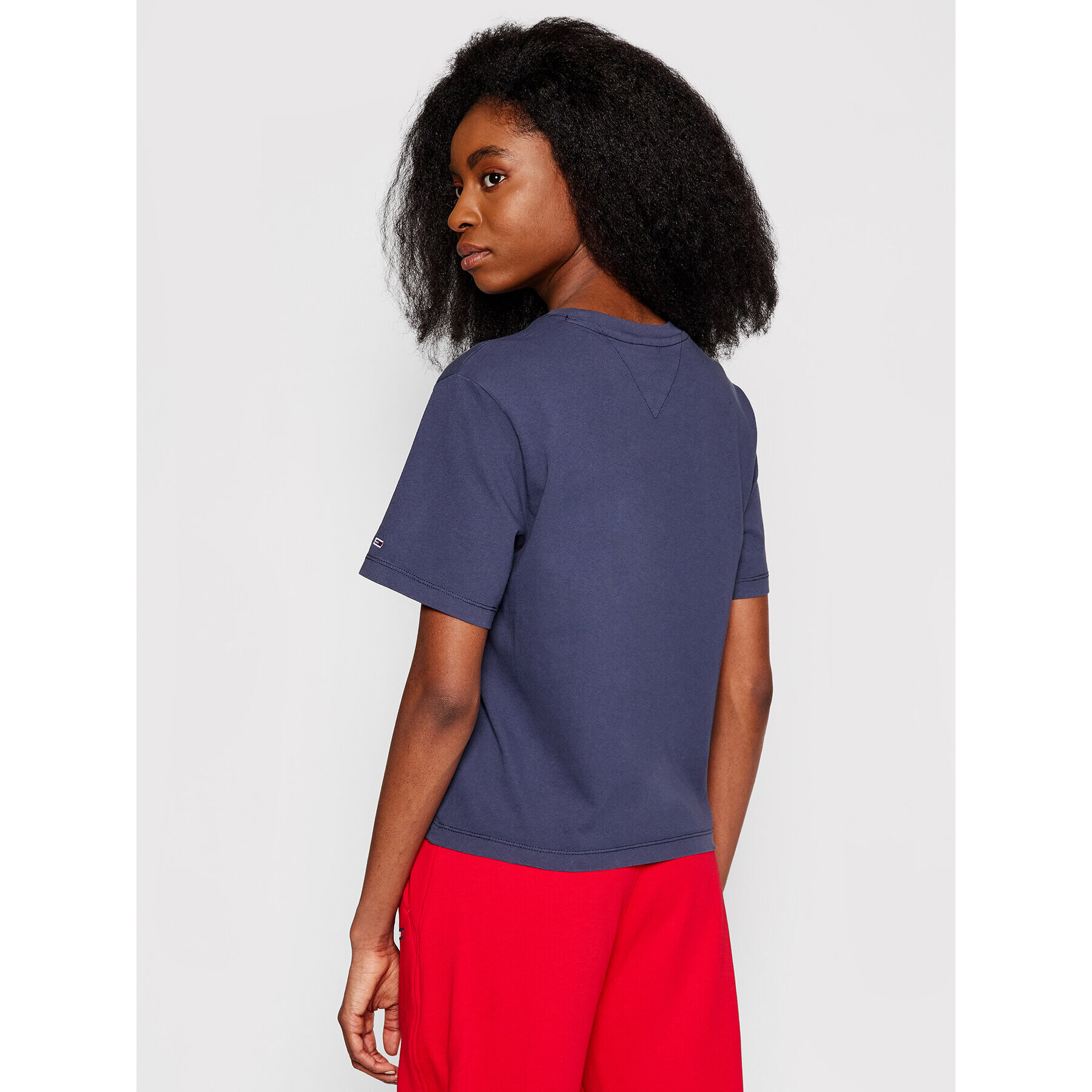 Tommy Jeans Tricou Bxy Crop DW0DW10147 Bleumarin Regular Fit - Pled.ro