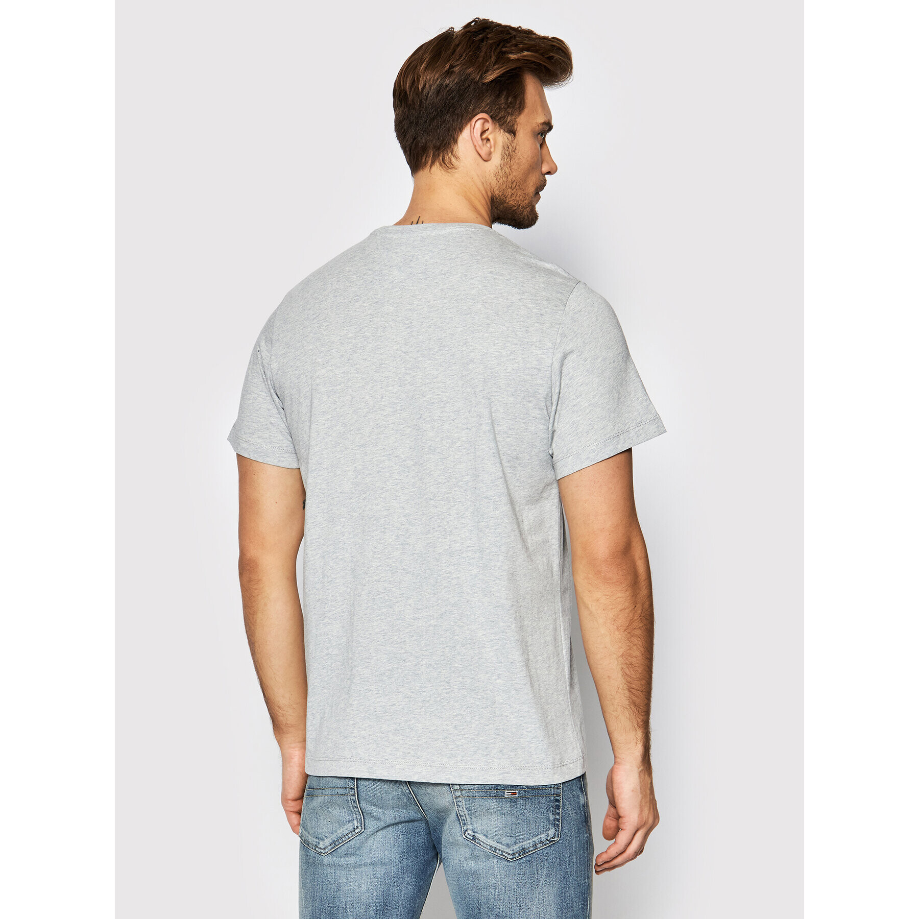 Tommy Jeans Tricou Classic DM0DM09598 Gri Regular Fit - Pled.ro