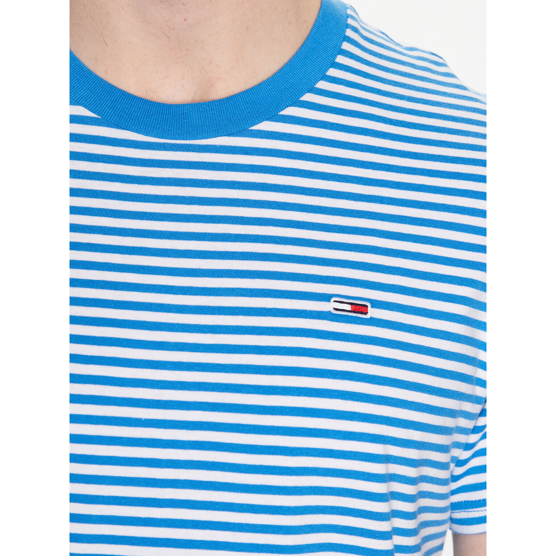 Tommy Jeans Tricou Classics Stripe DM0DM05515 Albastru Regular Fit - Pled.ro