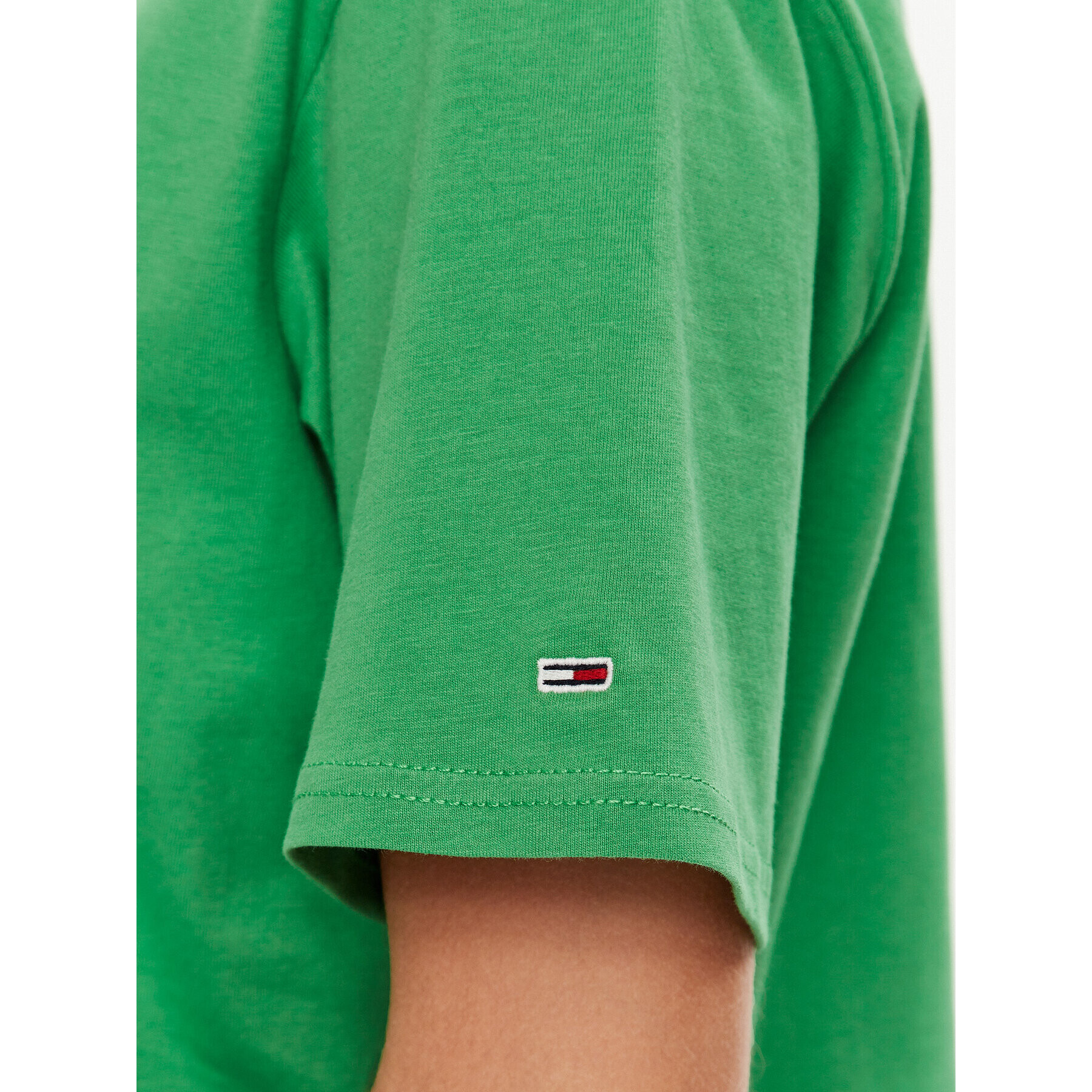 Tommy Jeans Tricou College DW0DW16151 Verde Relaxed Fit - Pled.ro