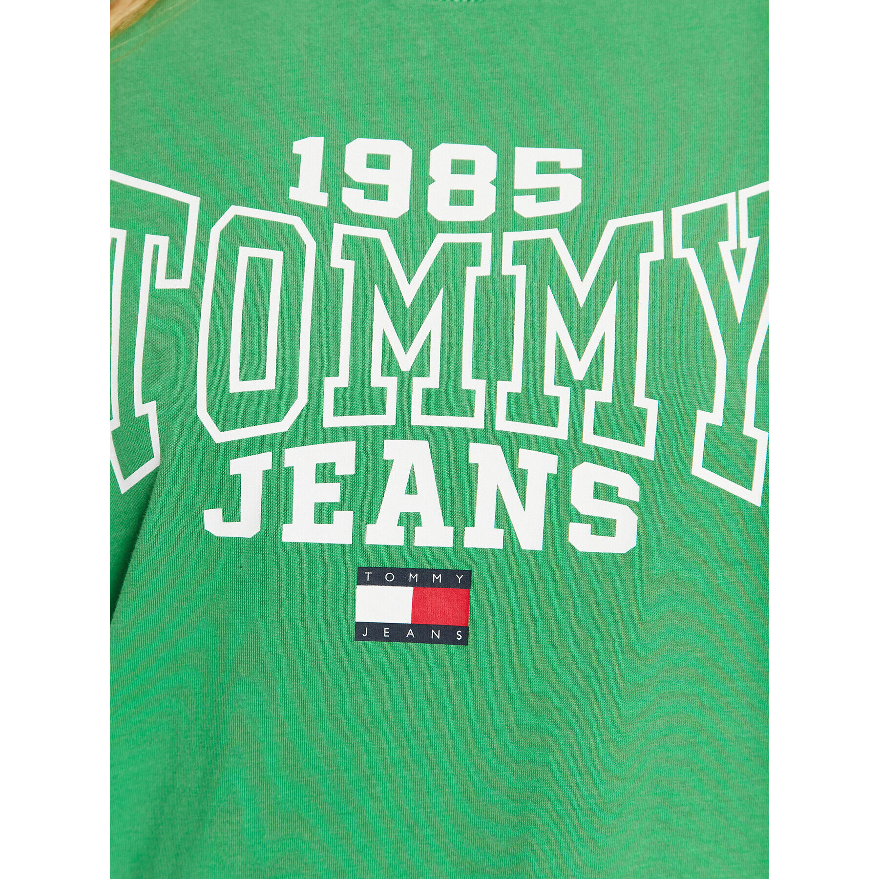 Tommy Jeans Tricou College DW0DW16151 Verde Relaxed Fit - Pled.ro