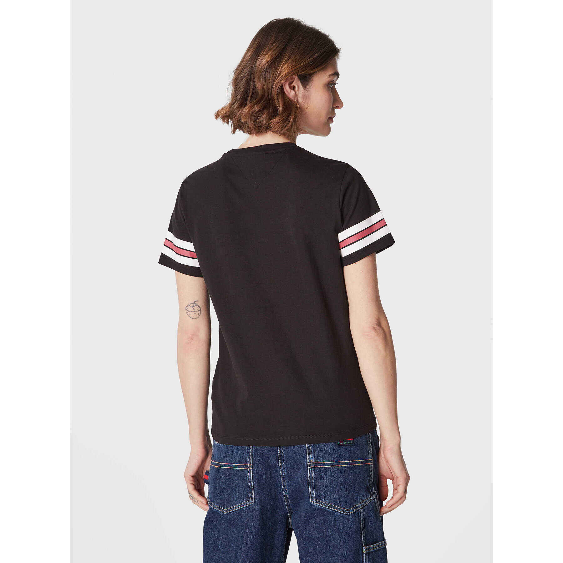 Tommy Jeans Tricou Collegiate DW0DW14906 Negru Relaxed Fit - Pled.ro