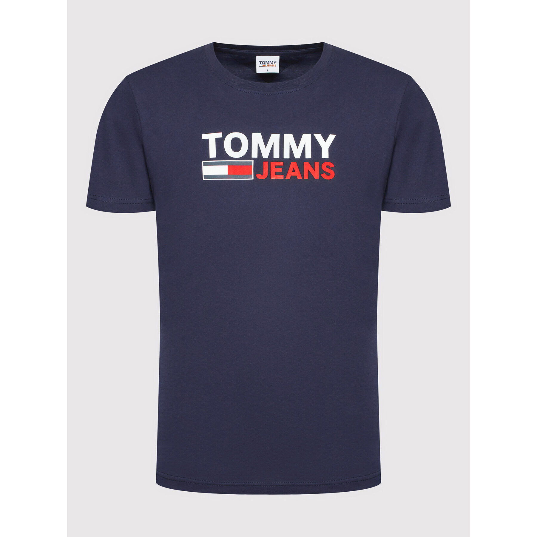 Tommy Jeans Tricou Corp Logo DM0DM15379 Bleumarin Regular Fit - Pled.ro