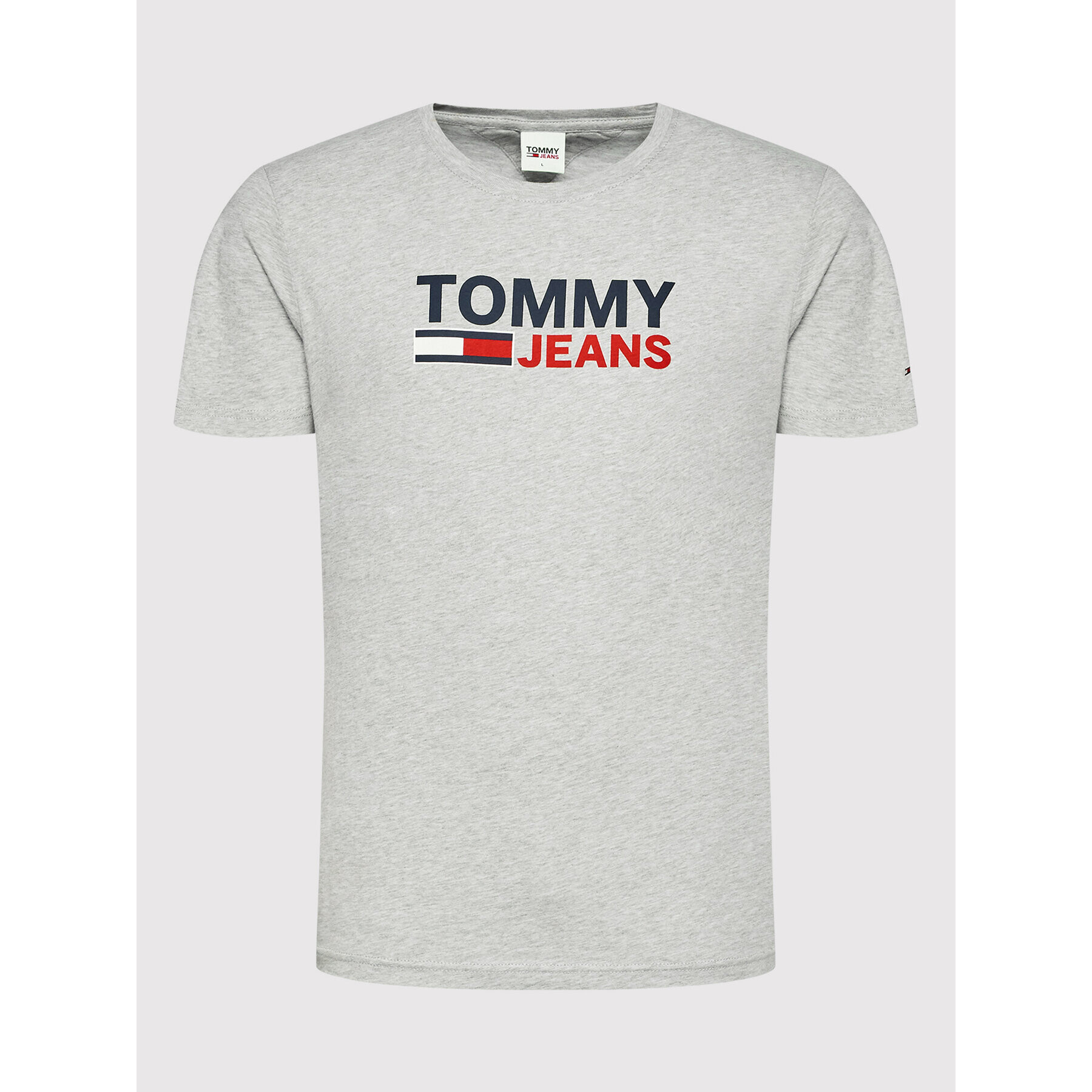 Tommy Jeans Tricou Corp Logo DM0DM15379 Gri Regular Fit - Pled.ro