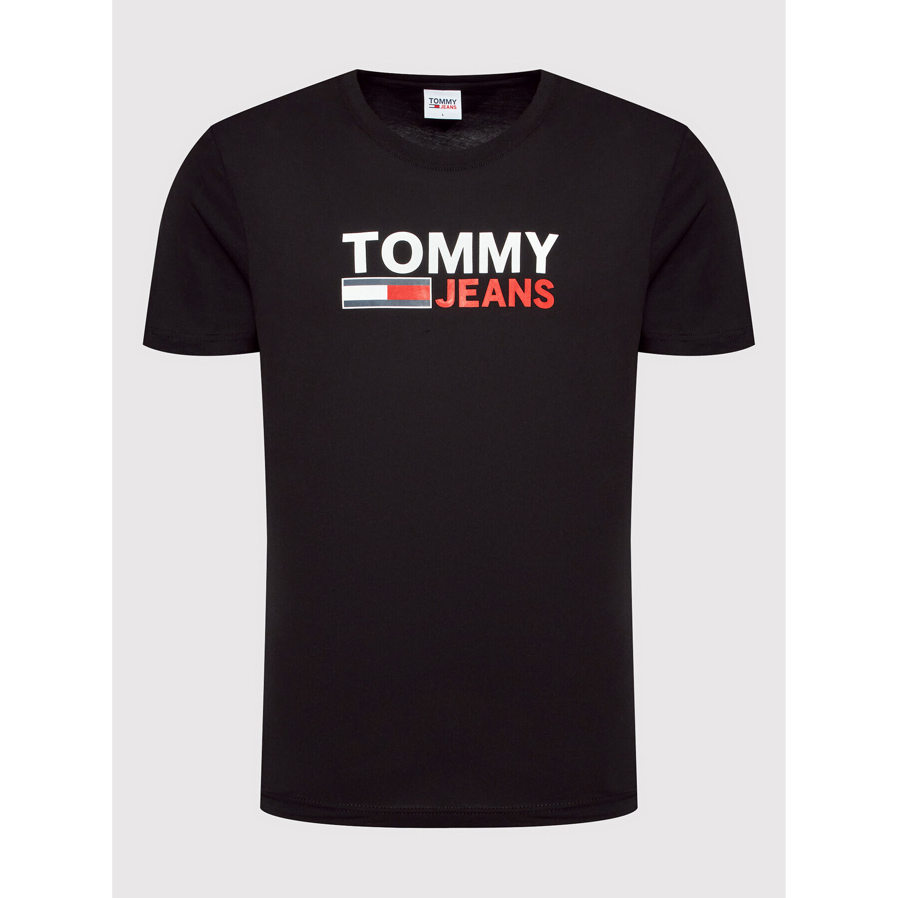 Tommy Jeans Tricou Corp Logo DM0DM15379 Negru Regular Fit - Pled.ro