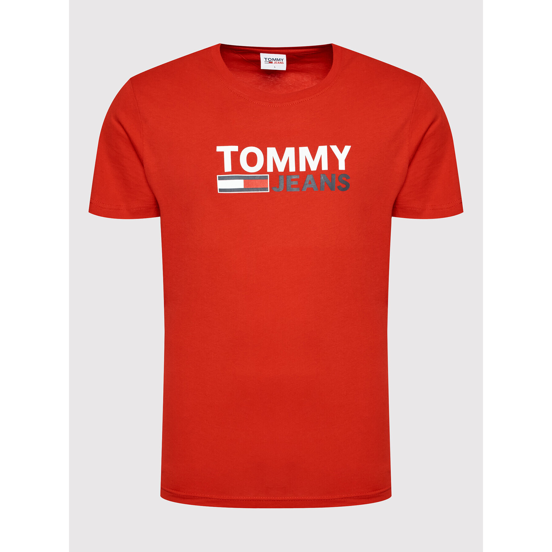 Tommy Jeans Tricou Corp Logo DM0DM15379 Roșu Regular Fit - Pled.ro