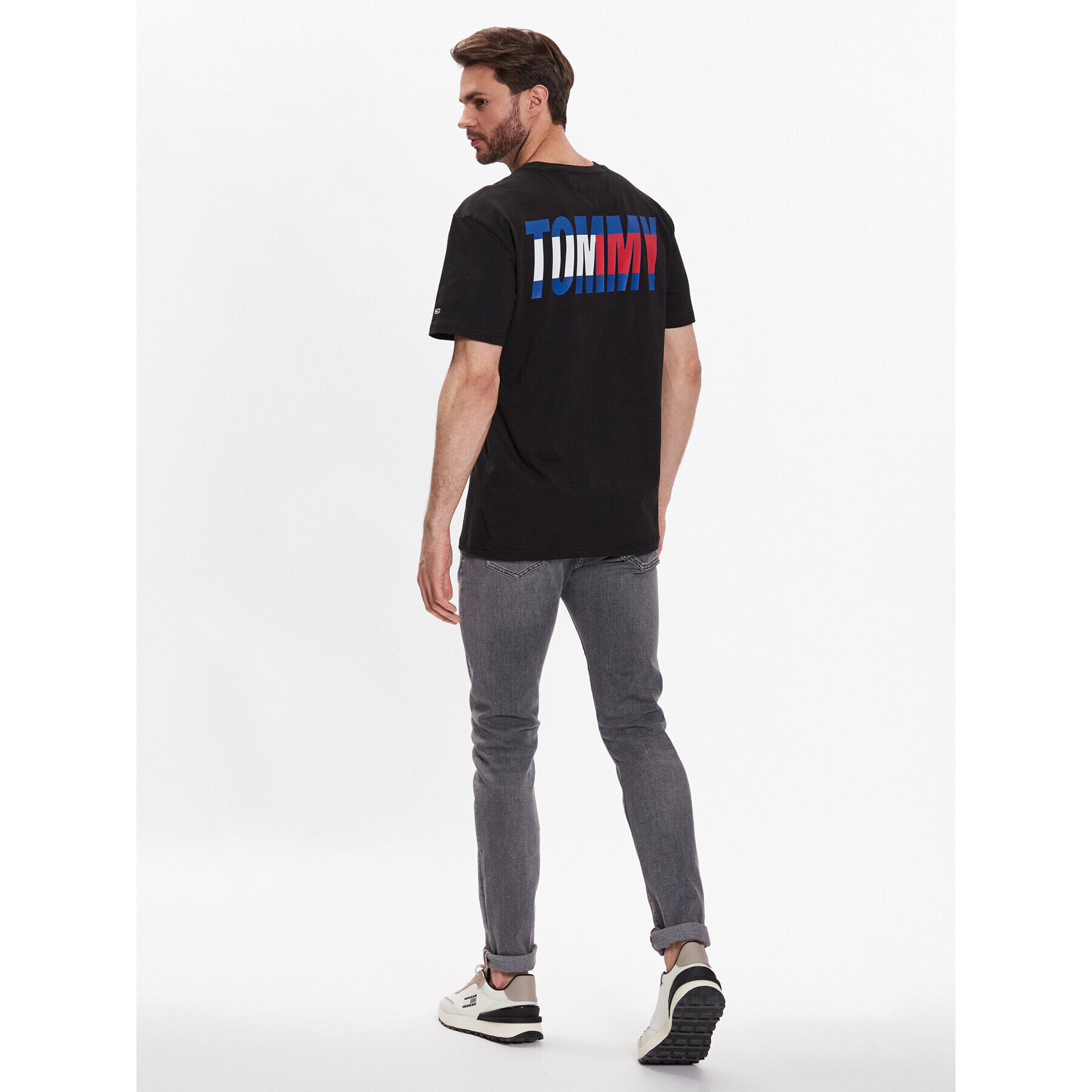 Tommy Jeans Tricou DM0DM16408 Negru Regular Fit - Pled.ro